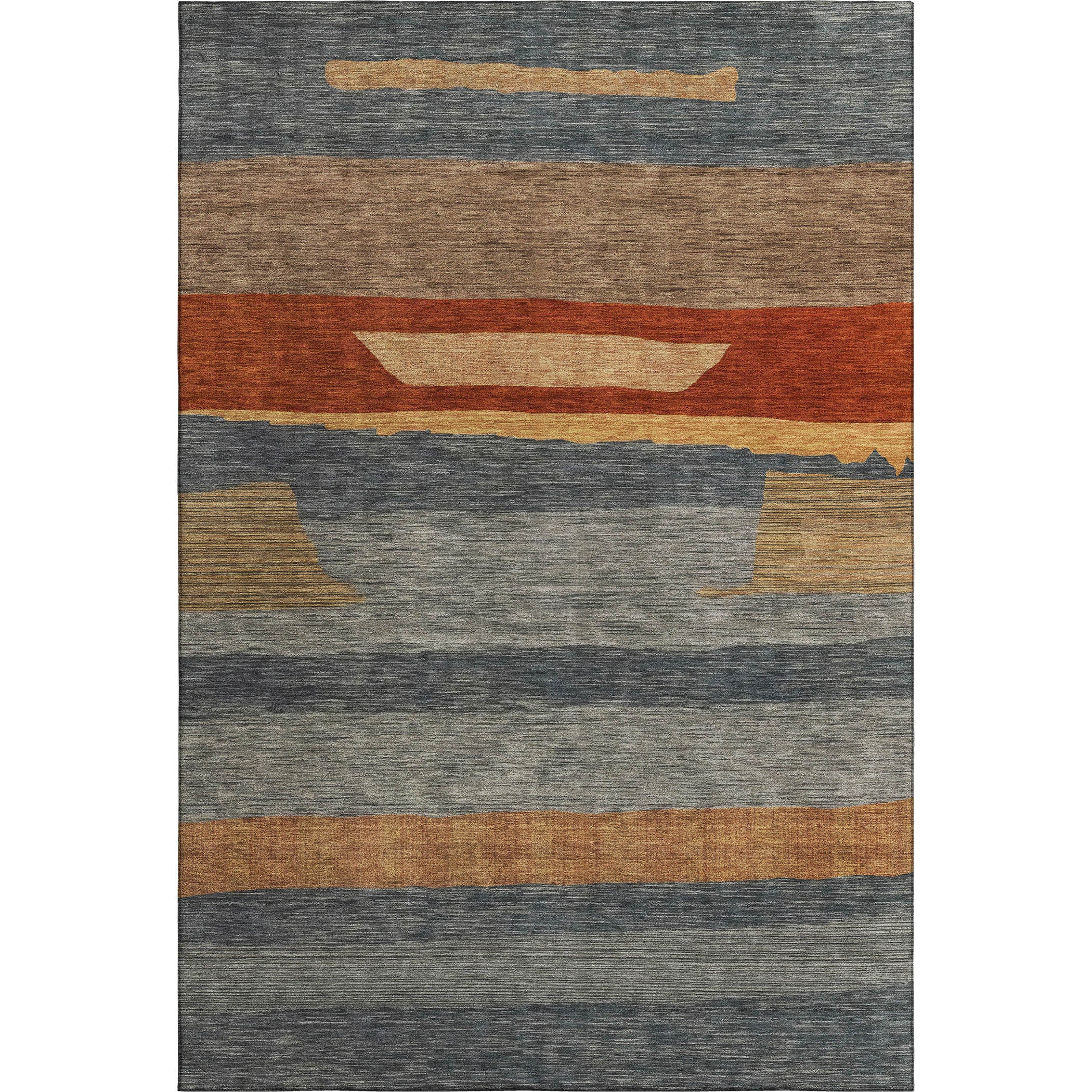 Dublin Machine Washable Transitional Blue Rug 2'6" x 3'10" #shape_Rectangle