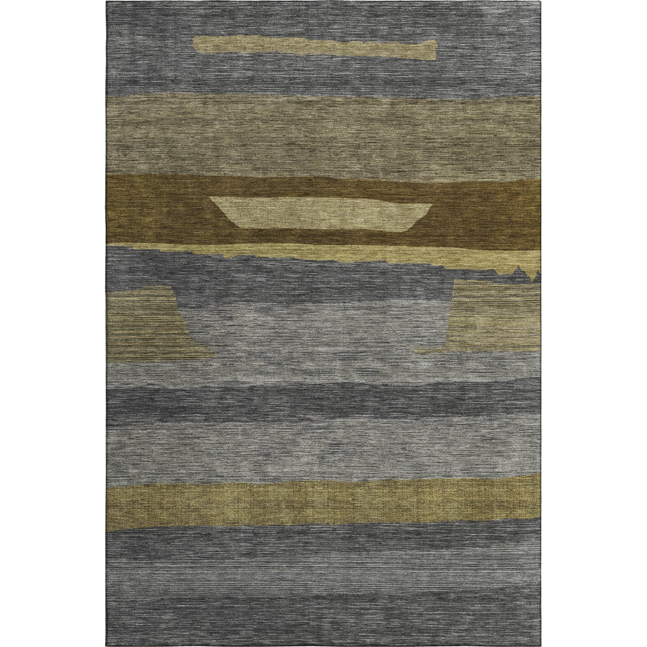 Dublin Machine Washable Transitional Gray Rug 2'6" x 3'10" #shape_Rectangle