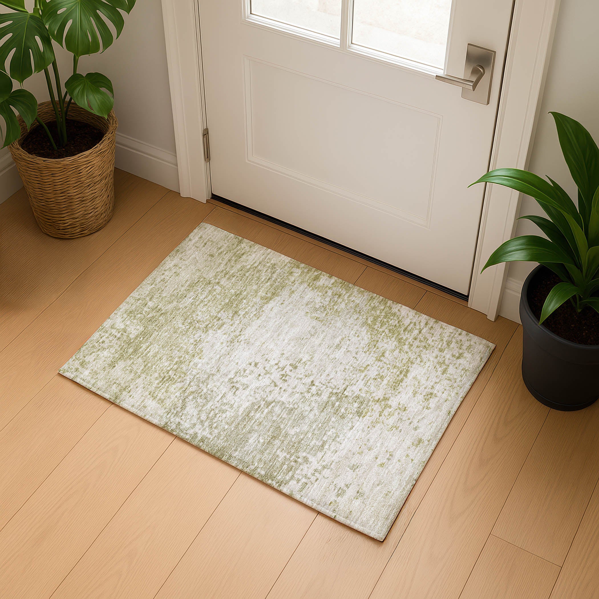Oslo Machine Washable Transitional Beige Brown Rug 1'8" x 2'6" #shape_Rectangle