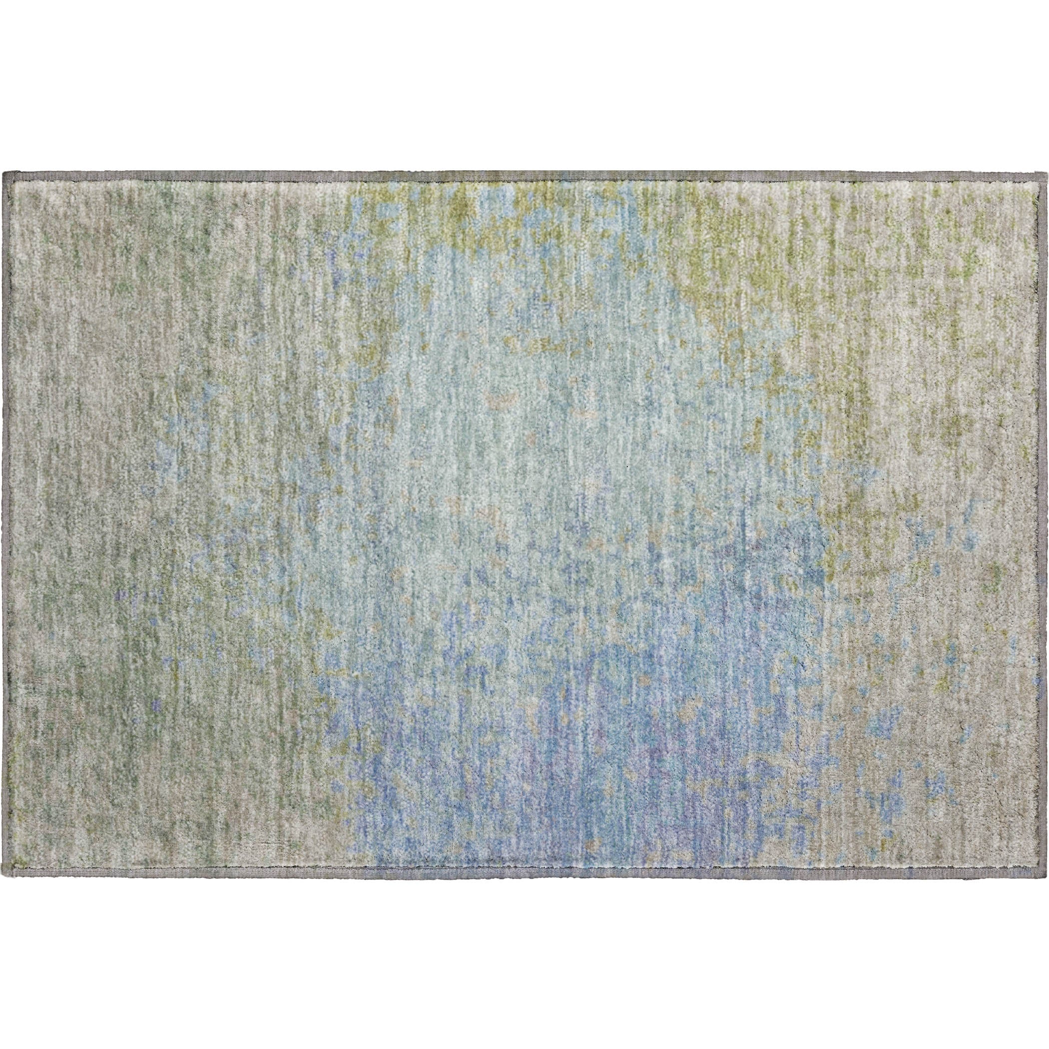 Oslo Machine Washable Transitional Sky Blue Rug 1'8" x 2'6" #shape_Rectangle