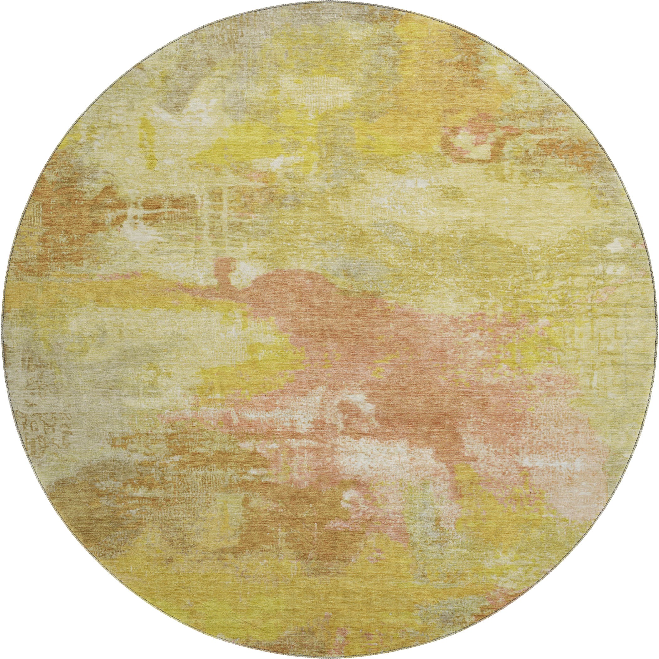 Seville Machine Washable Transitional Aloe Green Rug 8' x 8' #shape_Round
