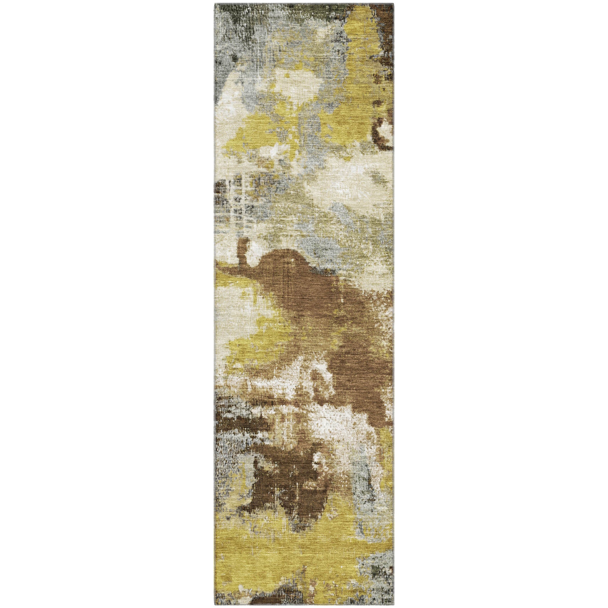 Seville Machine Washable Transitional Brown Rug 2'3" x 7'6" #shape_Runner
