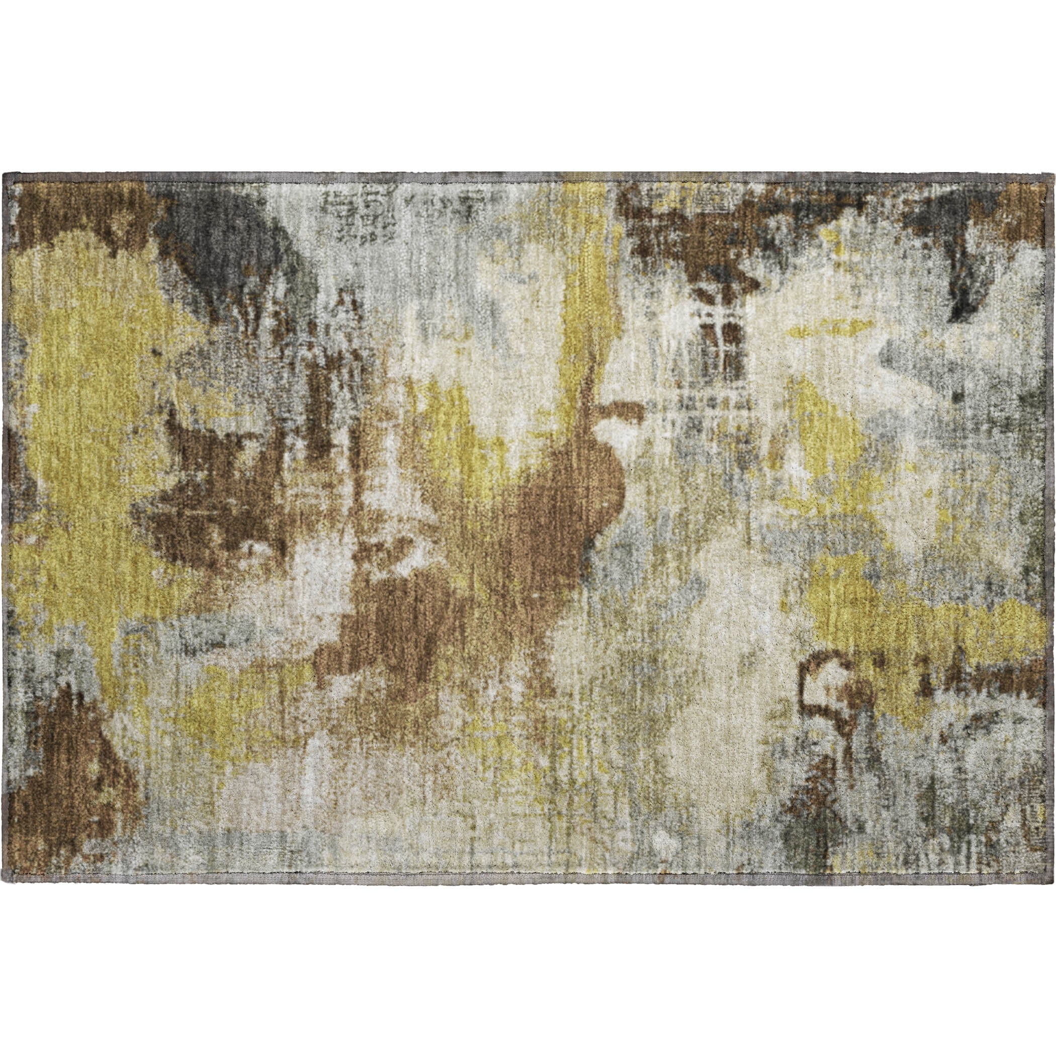 Seville Machine Washable Transitional Brown Rug 1'8" x 2'6" #shape_Rectangle