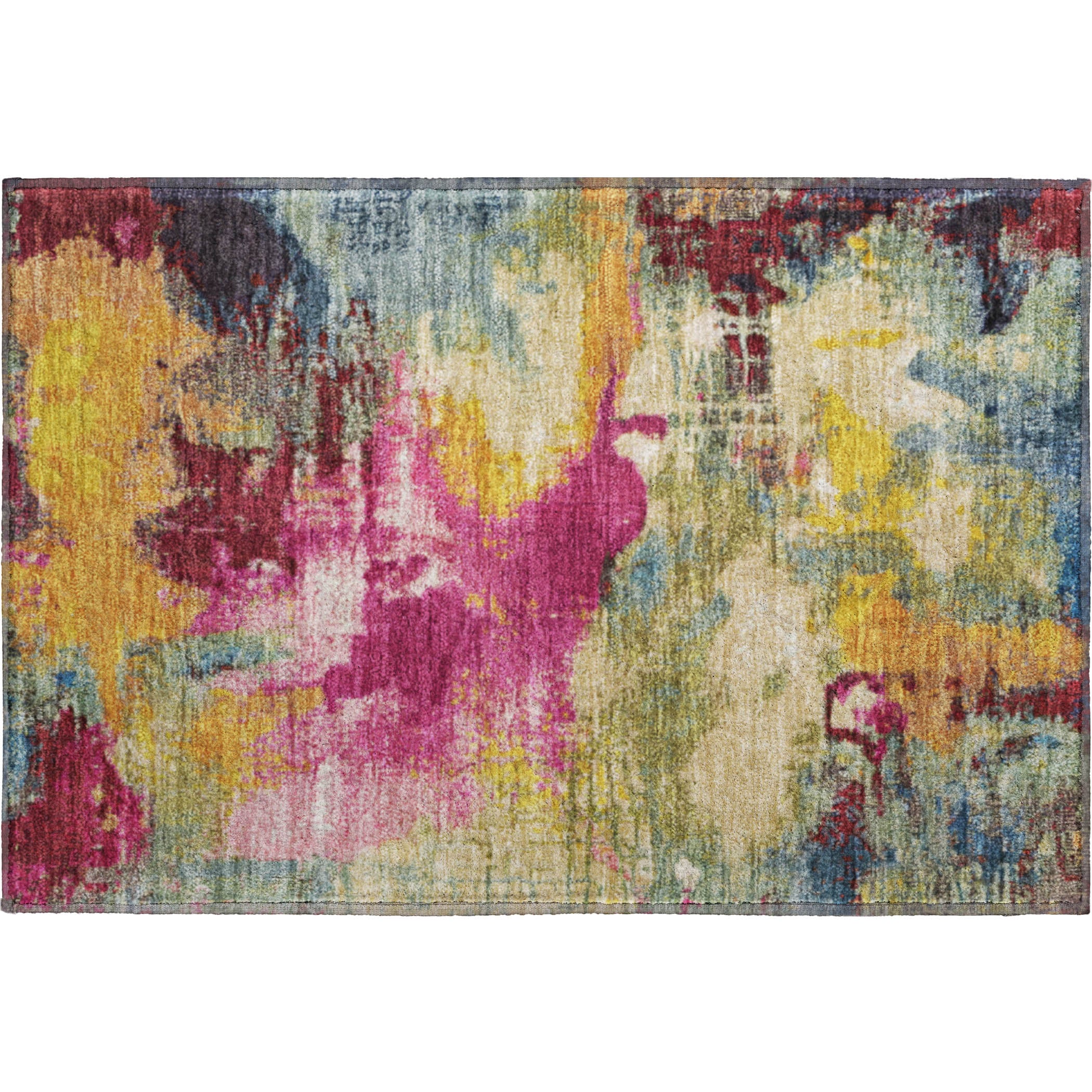 Seville Machine Washable Transitional Garnet Red Rug 1'8" x 2'6" #shape_Rectangle