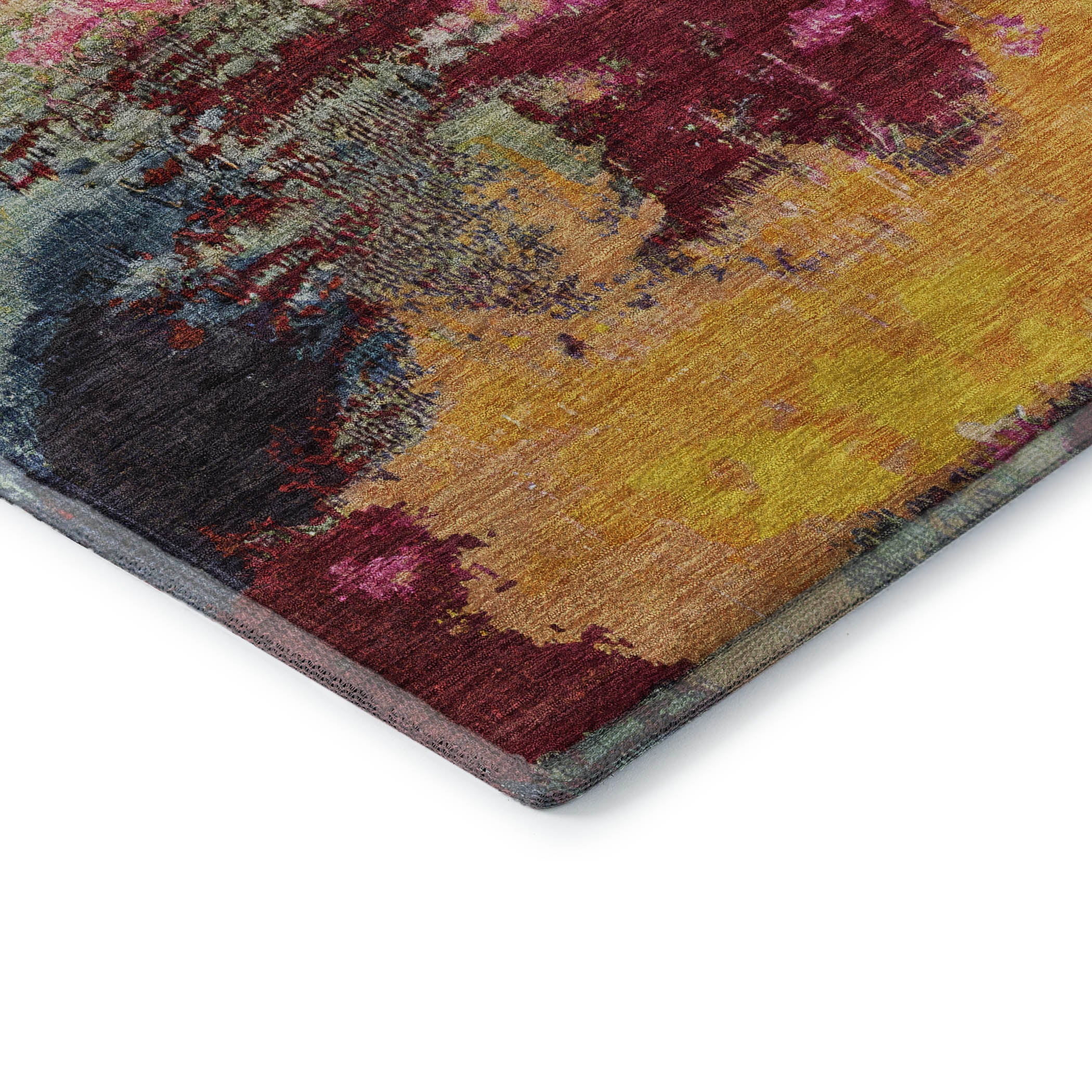 Seville Machine Washable Transitional Garnet Red Rug 1'8" x 2'6" #shape_Rectangle