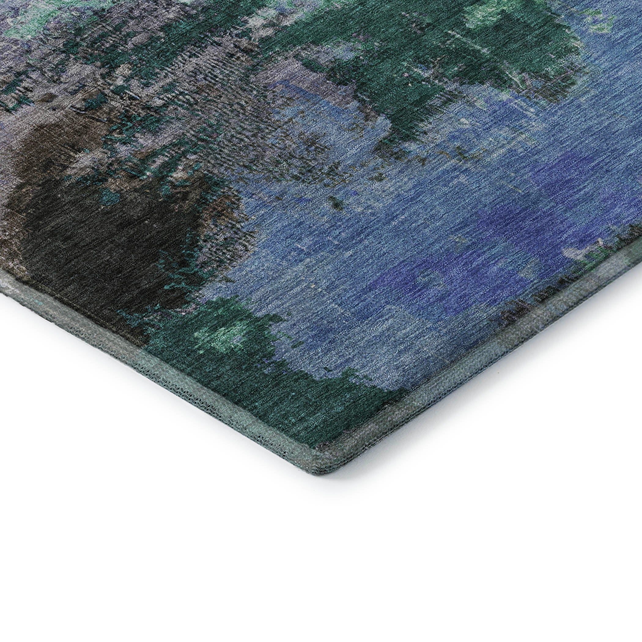 Seville Machine Washable Transitional Green Rug 1'8" x 2'6" #shape_Rectangle