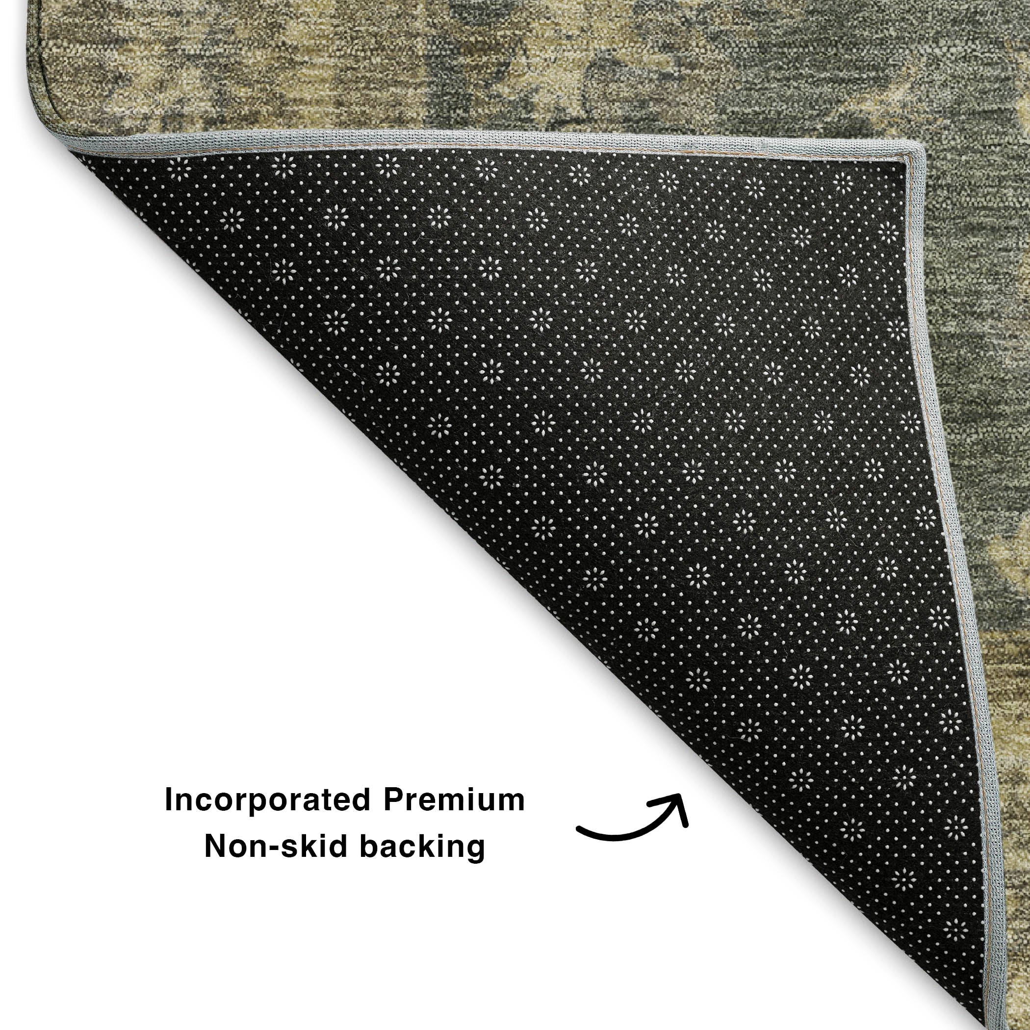 Siena Machine Washable Traditional Gray Rug 1'8" x 2'6" #shape_Rectangle
