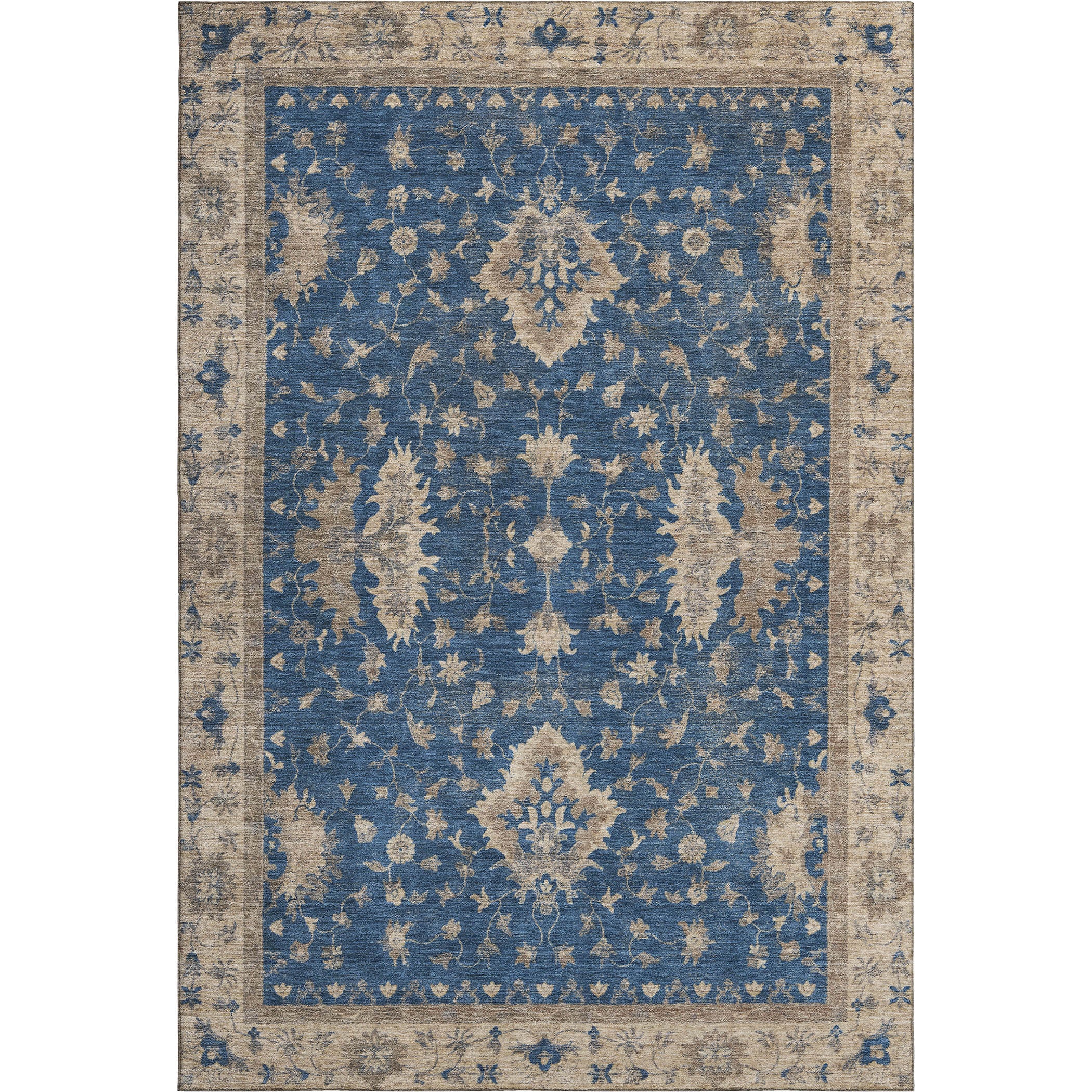 Siena Machine Washable Traditional Navy Blue Rug 2'6" x 3'10" #shape_Rectangle