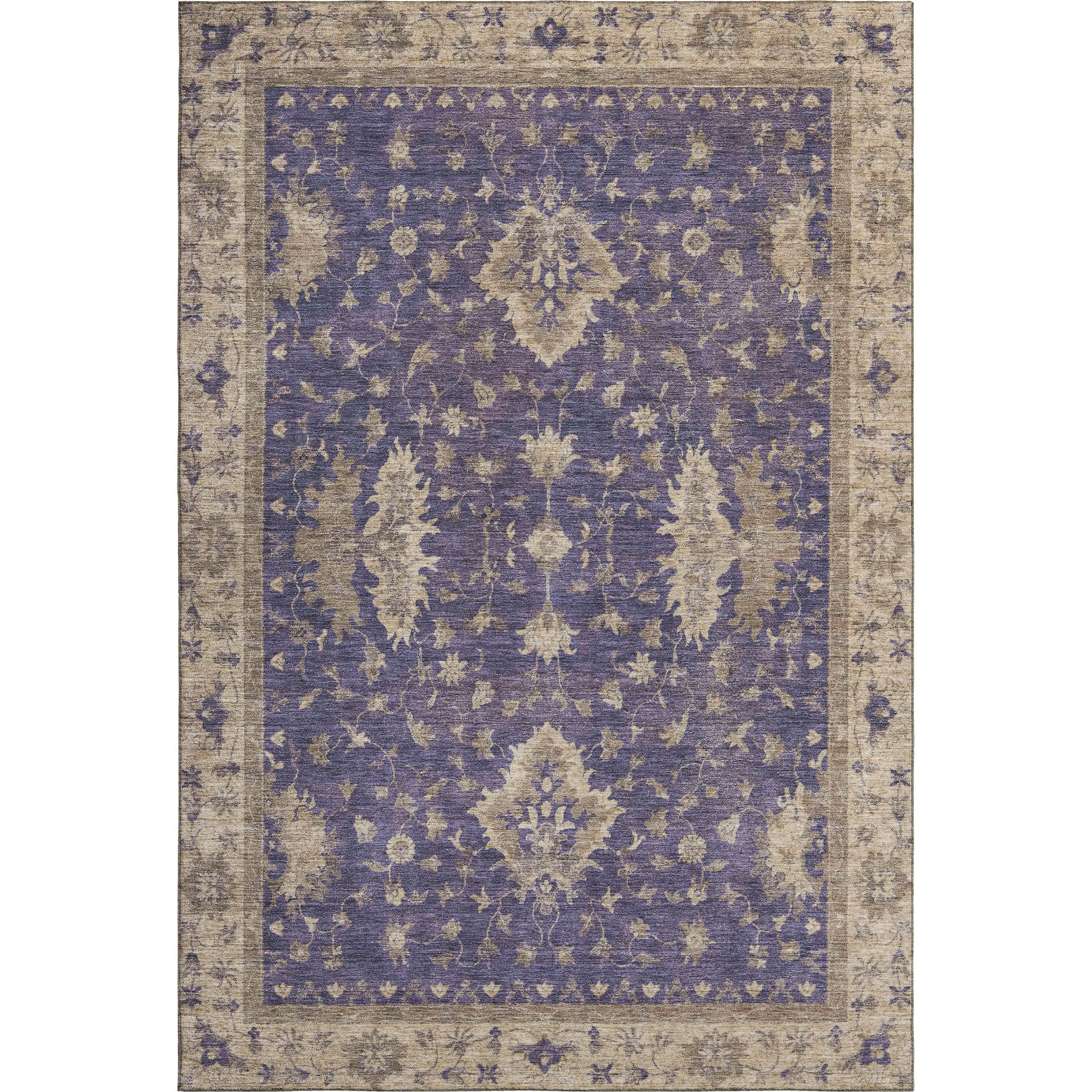 Siena Machine Washable Traditional Purple Rug 2'6" x 3'10" #shape_Rectangle