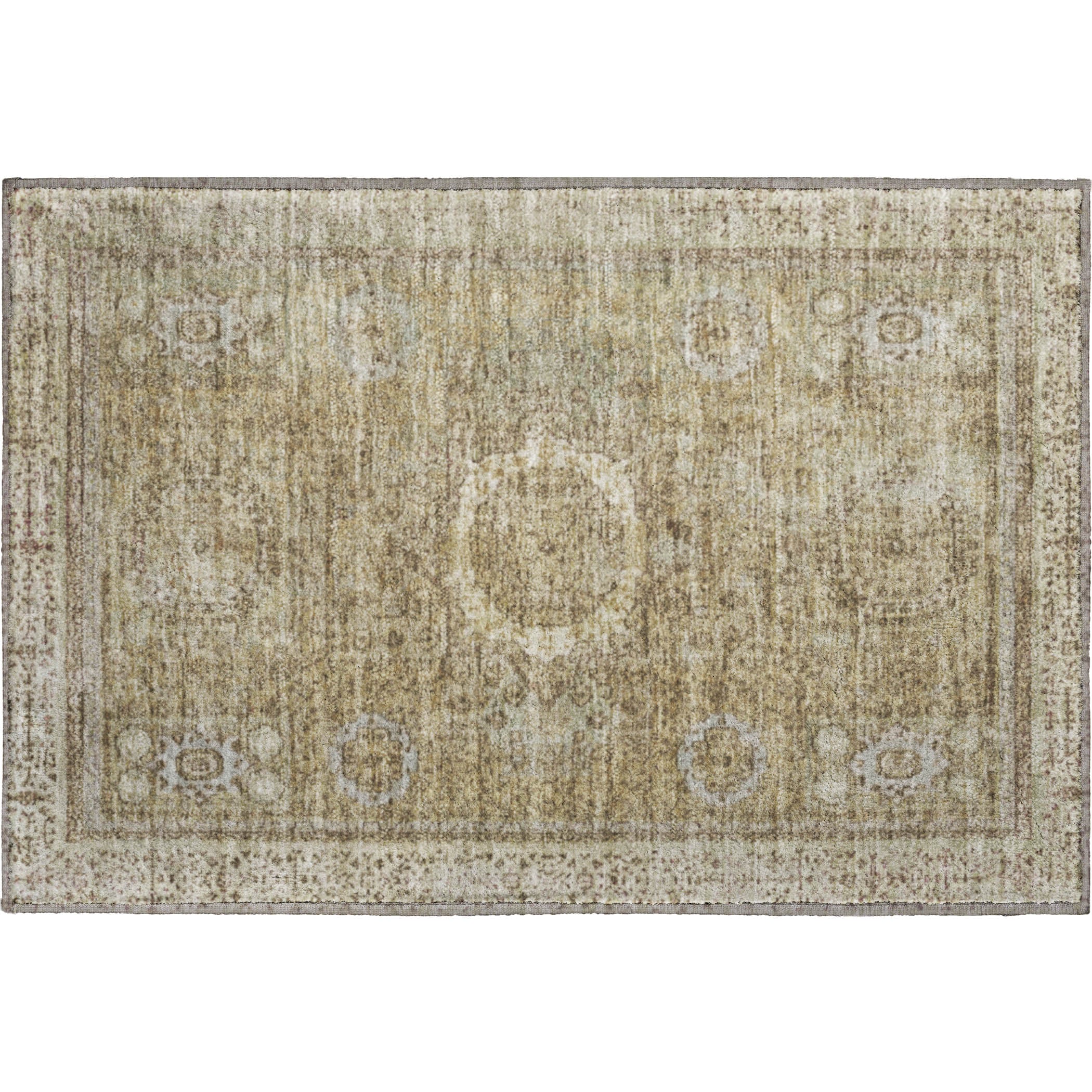 Budapest Machine Washable Traditional Brown Rug 1'8" x 2'6" #shape_Rectangle