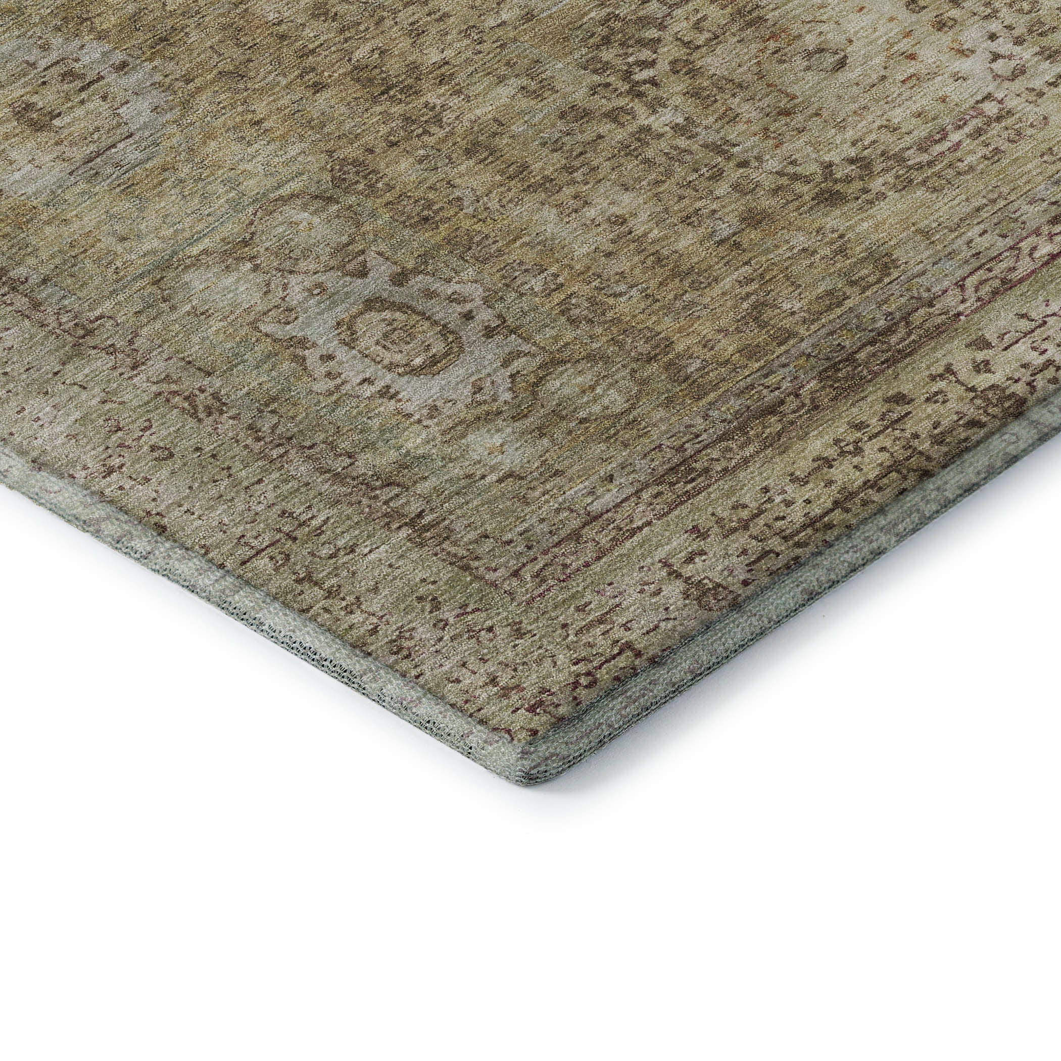 Budapest Machine Washable Traditional Brown Rug 1'8" x 2'6" #shape_Rectangle