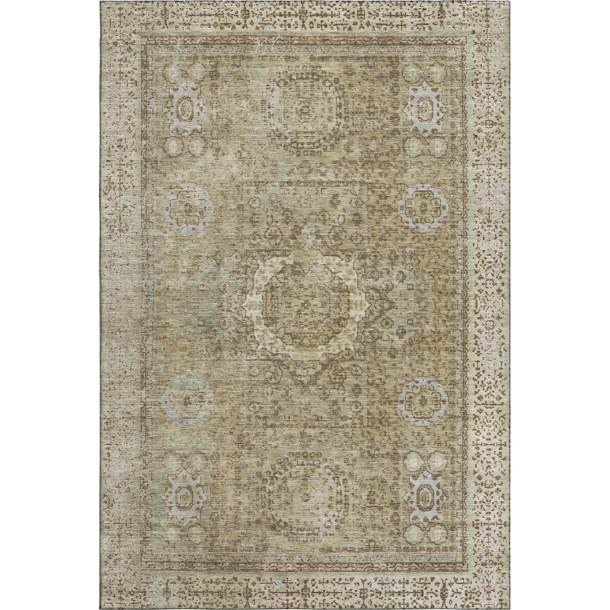 Budapest Machine Washable Traditional Brown Rug 2'6" x 3'10" #shape_Rectangle