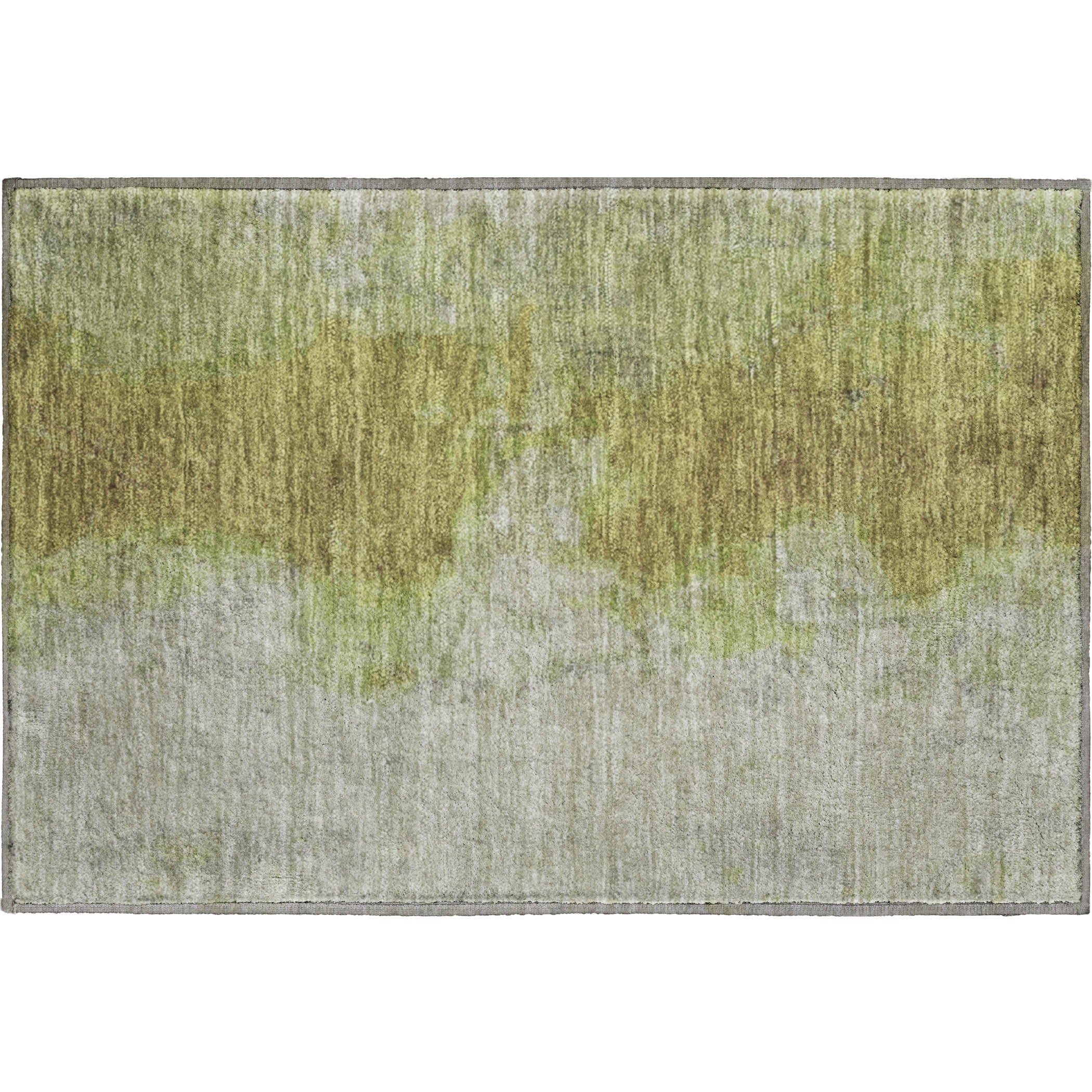 Salzburg Machine Washable Transitional Olive Green Rug 1'8" x 2'6" #shape_Rectangle