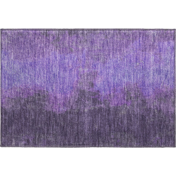 Dubrovnik Machine Washable Transitional Eggplant Purple Rug 1'8" x 2'6"