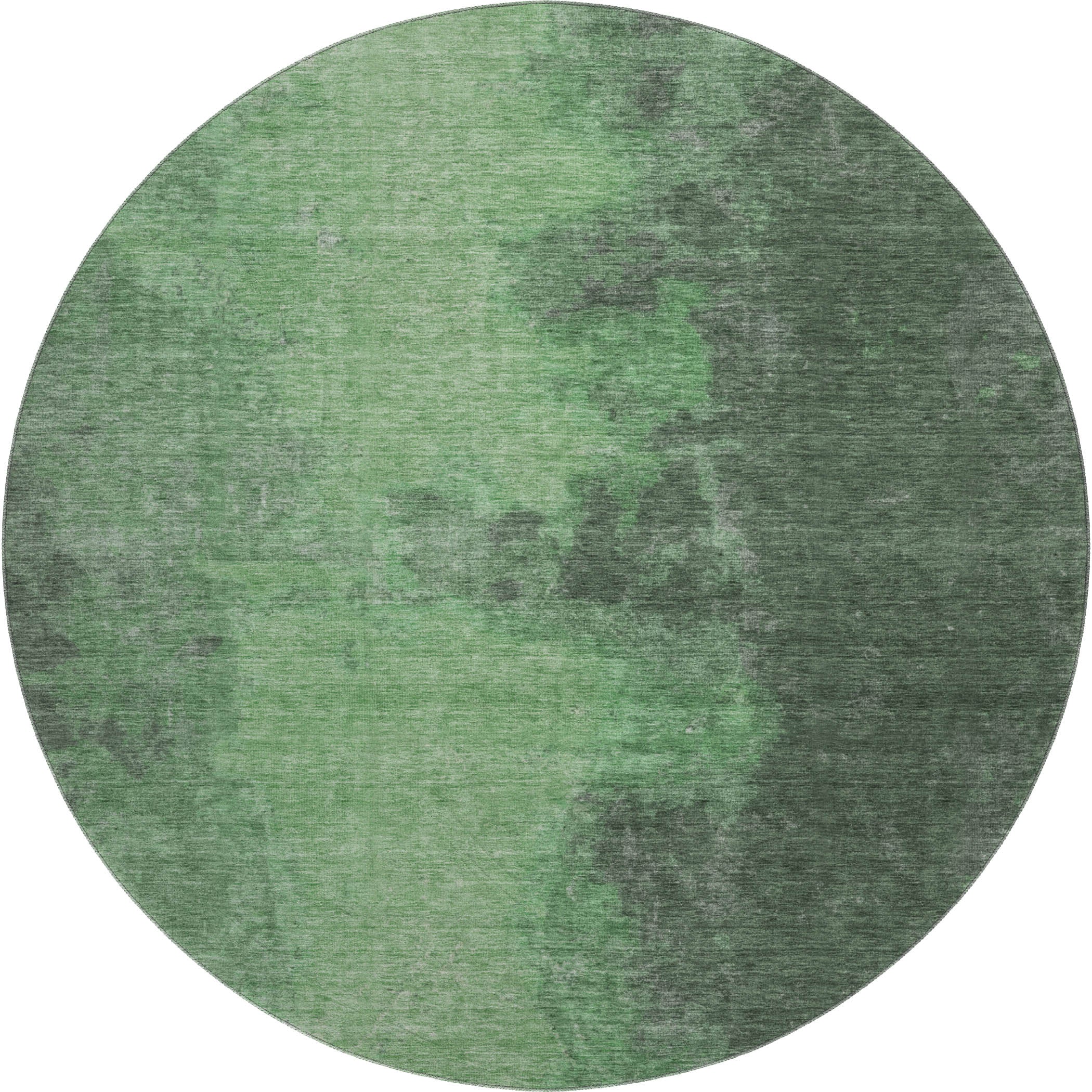 Dubrovnik Machine Washable Transitional Fern Green Rug 8' x 8' #shape_Round