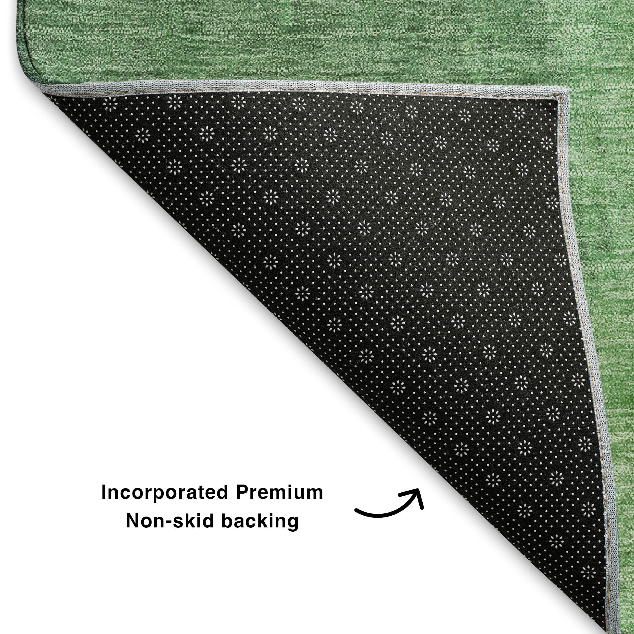 Dubrovnik Machine Washable Transitional Fern Green Rug 1'8" x 2'6" #shape_Rectangle
