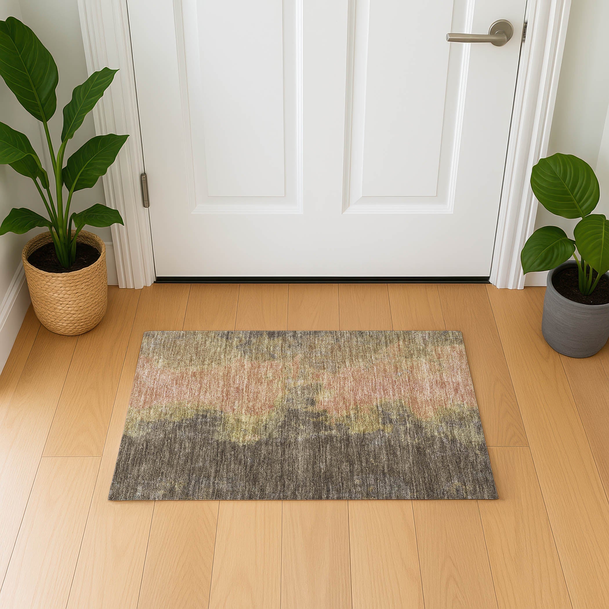 Dubrovnik Machine Washable Transitional Fudge Brown Rug 1'8" x 2'6" #shape_Rectangle