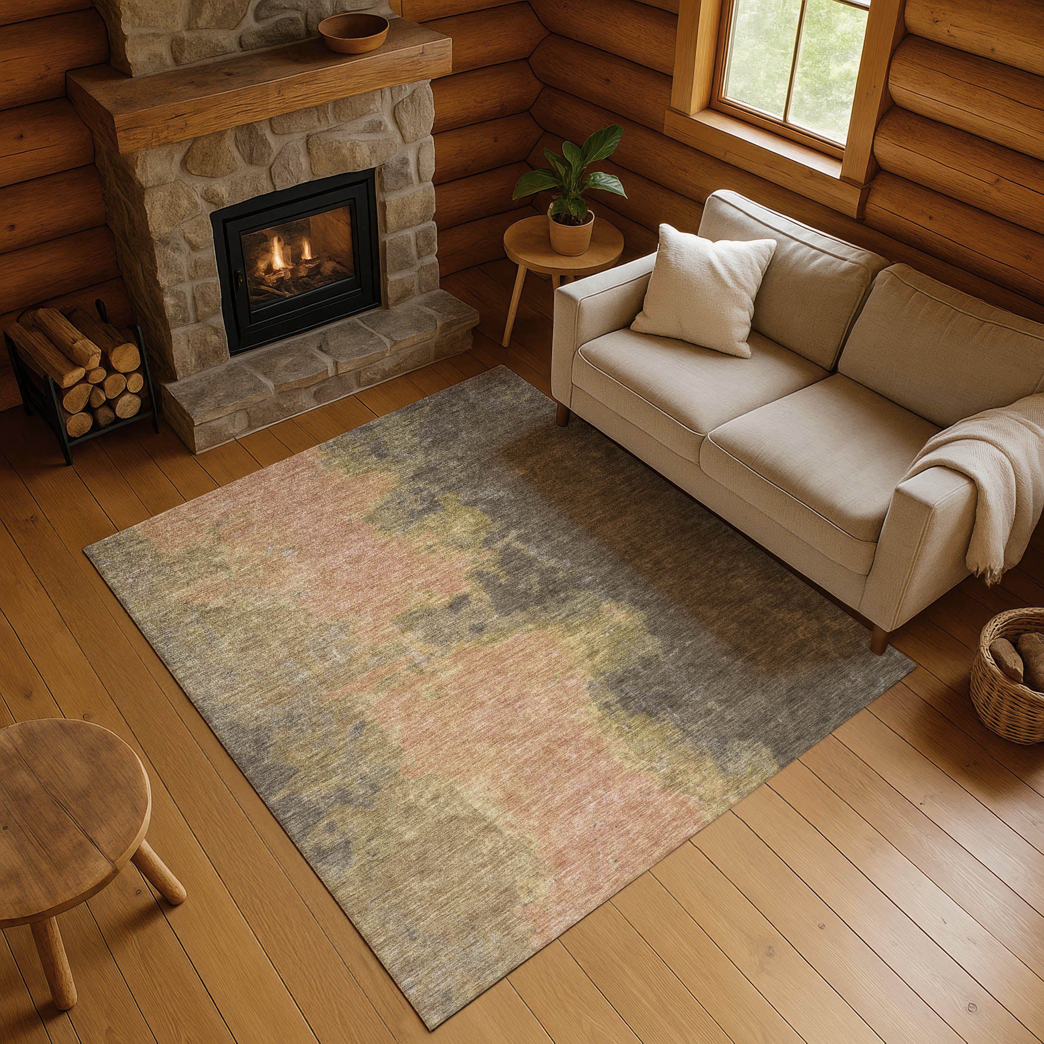 Dubrovnik Machine Washable Transitional Fudge Brown Rug 2'6" x 3'10" #shape_Rectangle