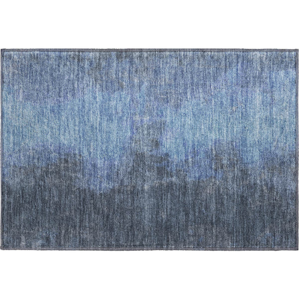 Dubrovnik Machine Washable Transitional Navy Blue Rug 1'8" x 2'6"