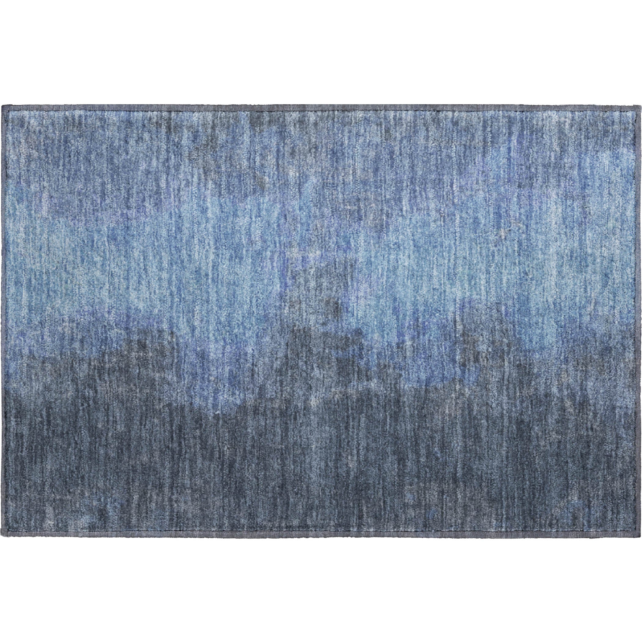 Dubrovnik Machine Washable Transitional Navy Blue Rug 1'8" x 2'6" #shape_Rectangle