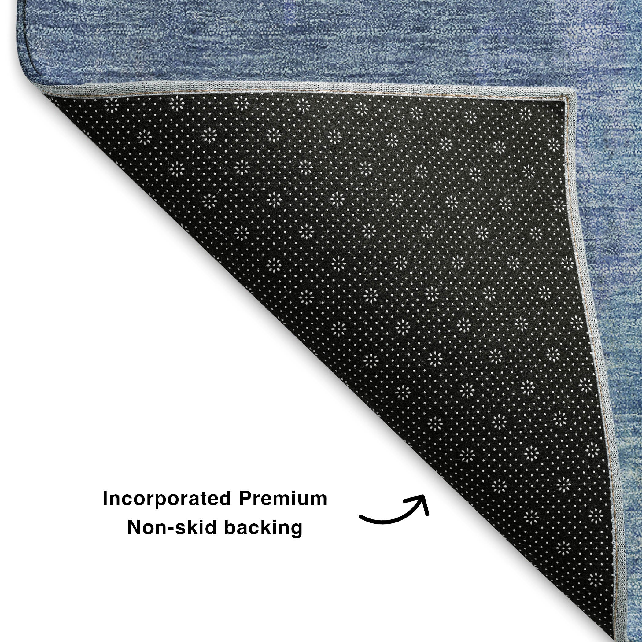 Dubrovnik Machine Washable Transitional Navy Blue Rug 1'8" x 2'6" #shape_Rectangle