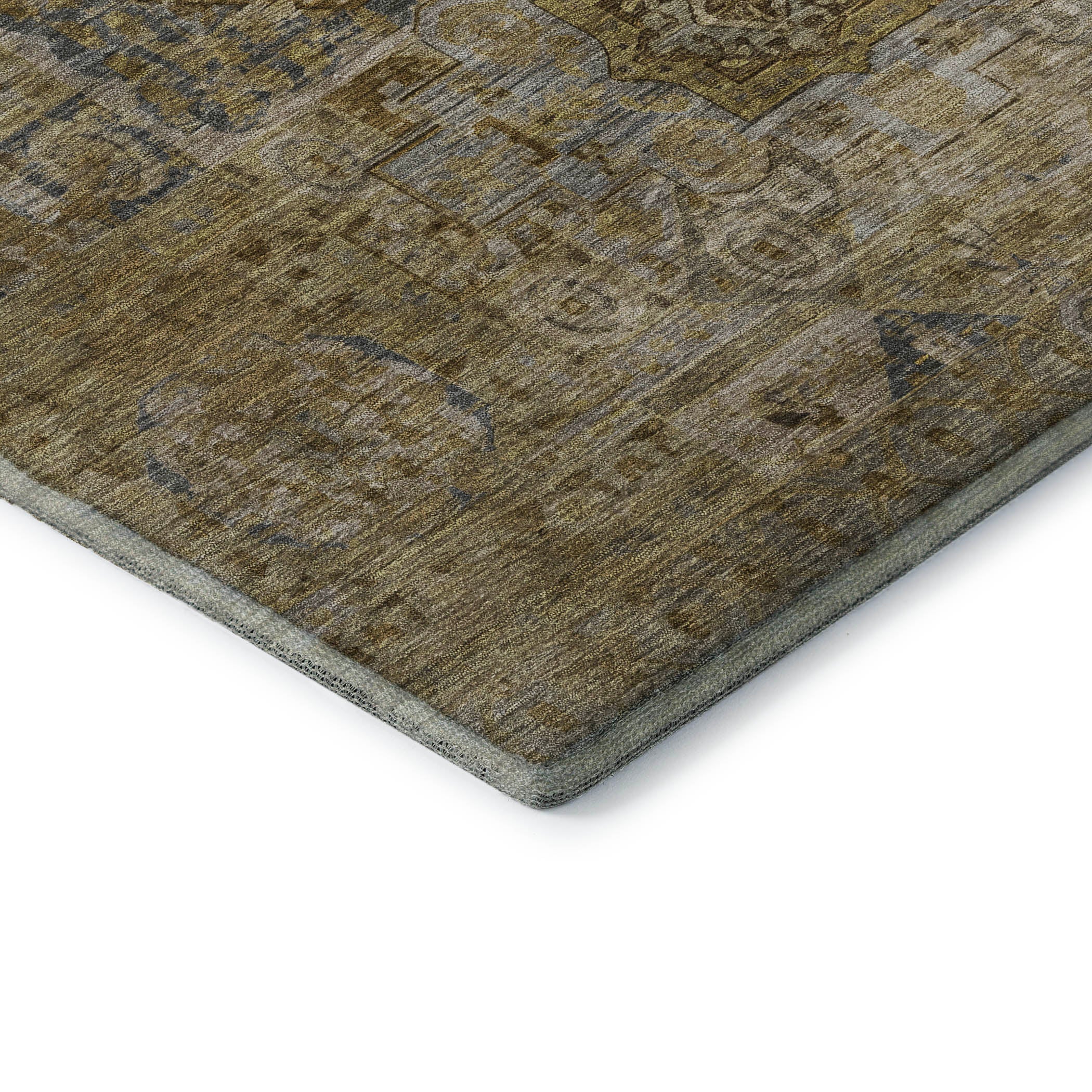 Dublin Machine Washable Traditional Brown Rug 1'8" x 2'6" #shape_Rectangle