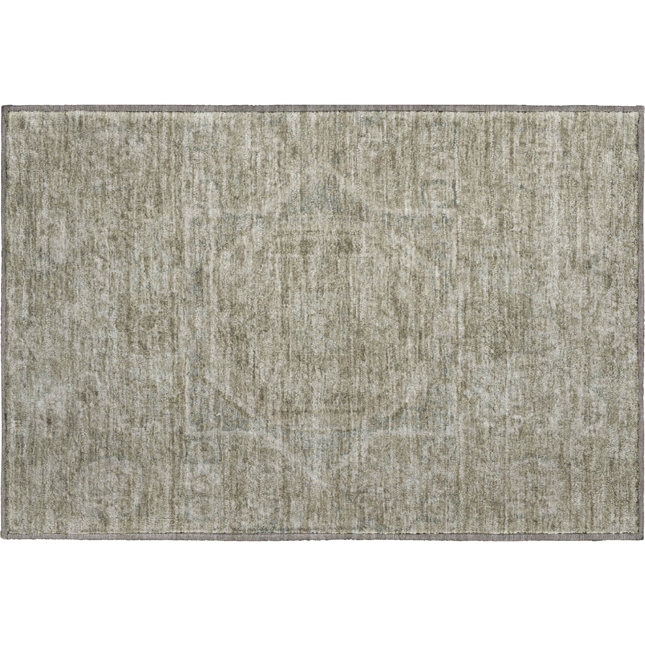 Dublin Machine Washable Traditional Gray Rug 1'8" x 2'6" #shape_Rectangle