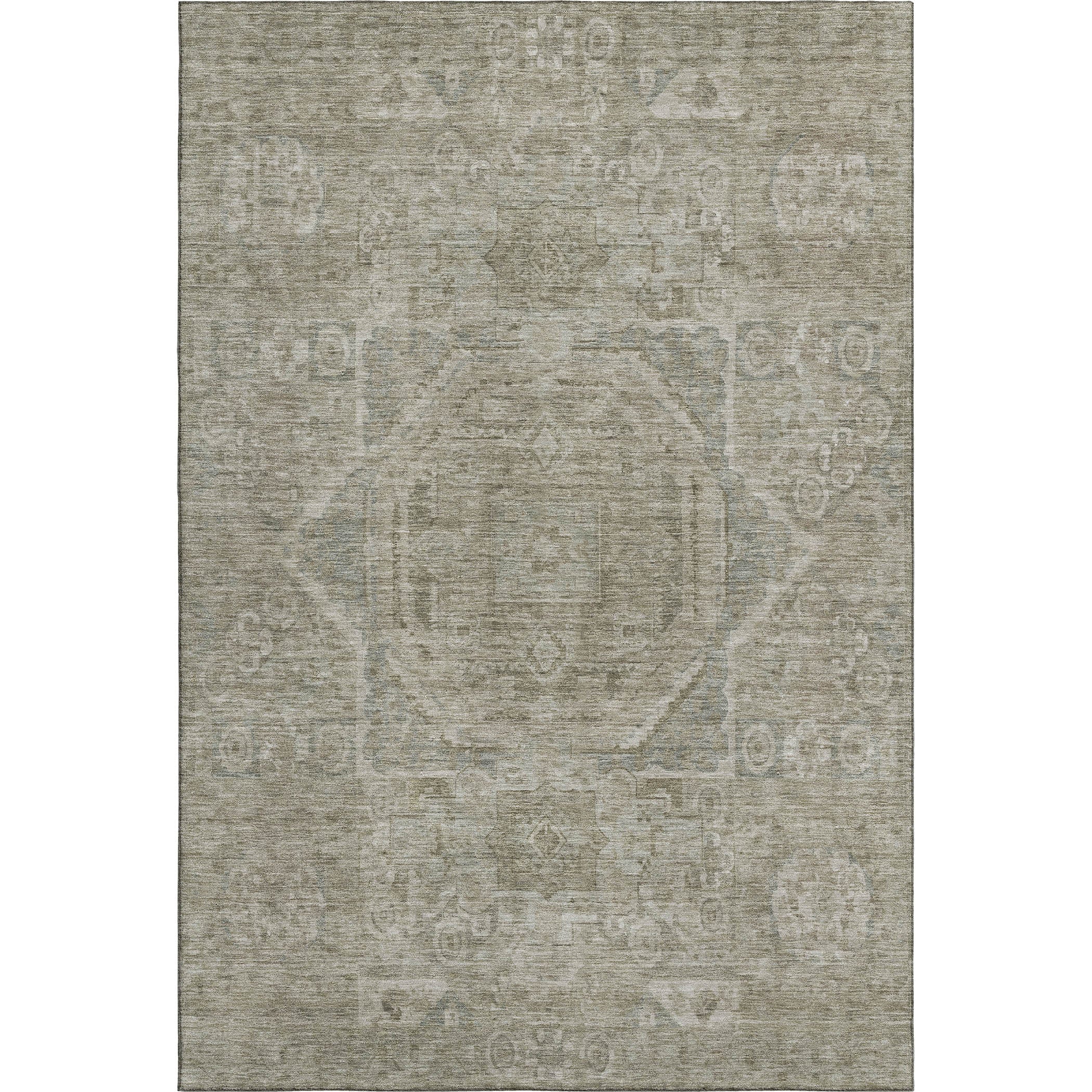 Dublin Machine Washable Traditional Gray Rug 2'6" x 3'10" #shape_Rectangle