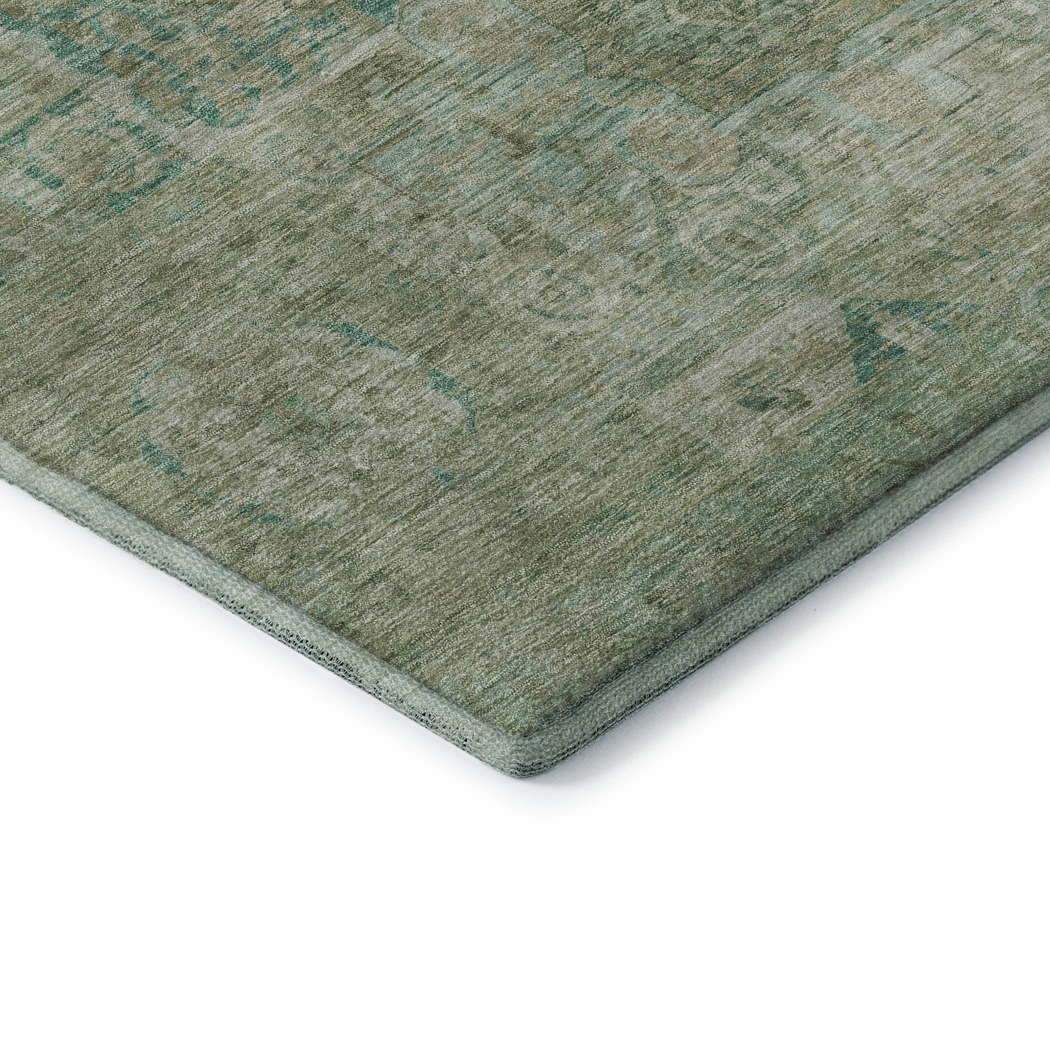 Dublin Machine Washable Traditional Sage Green Rug 1'8" x 2'6" #shape_Rectangle