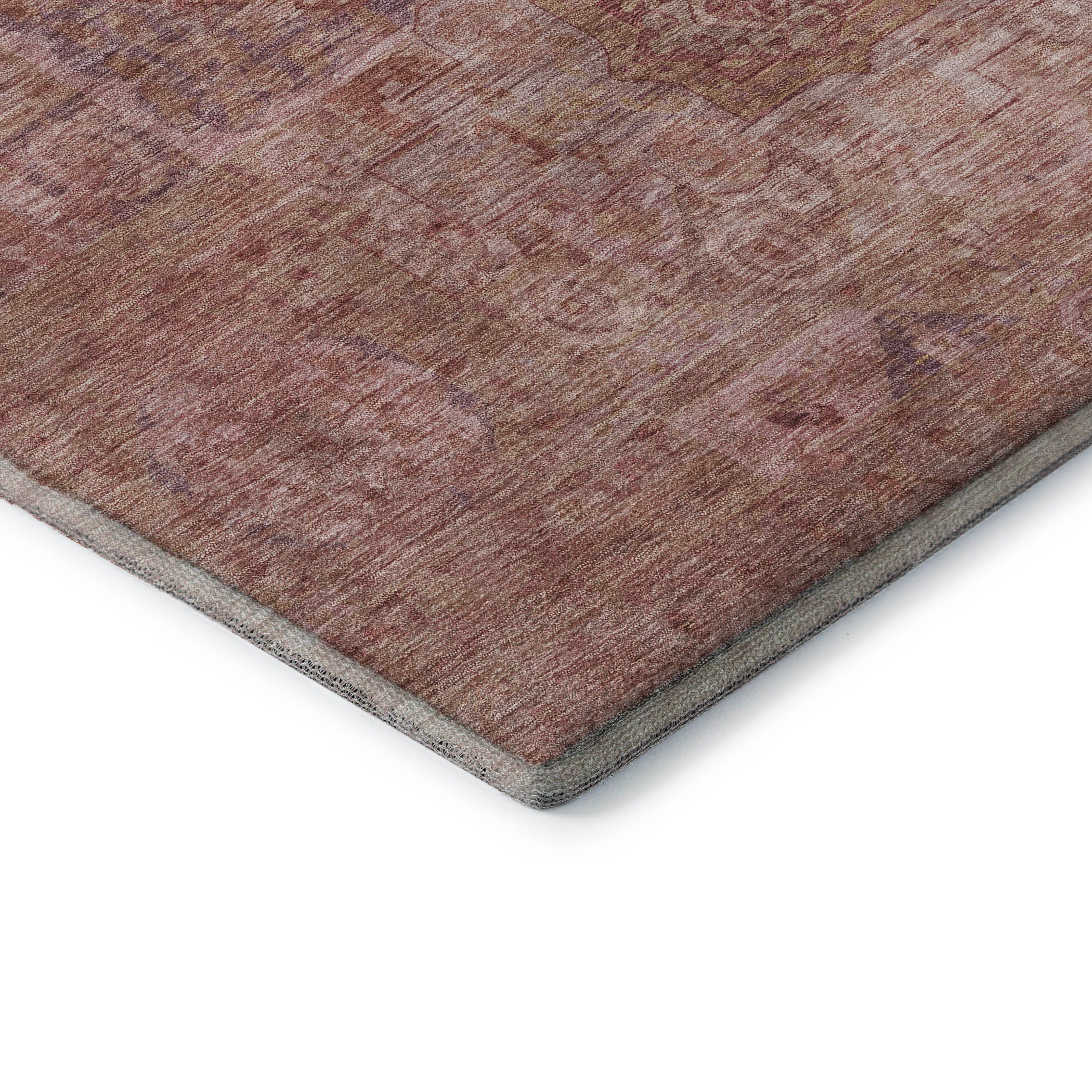 Dublin Machine Washable Traditional Salmon Orange Rug 1'8" x 2'6" #shape_Rectangle