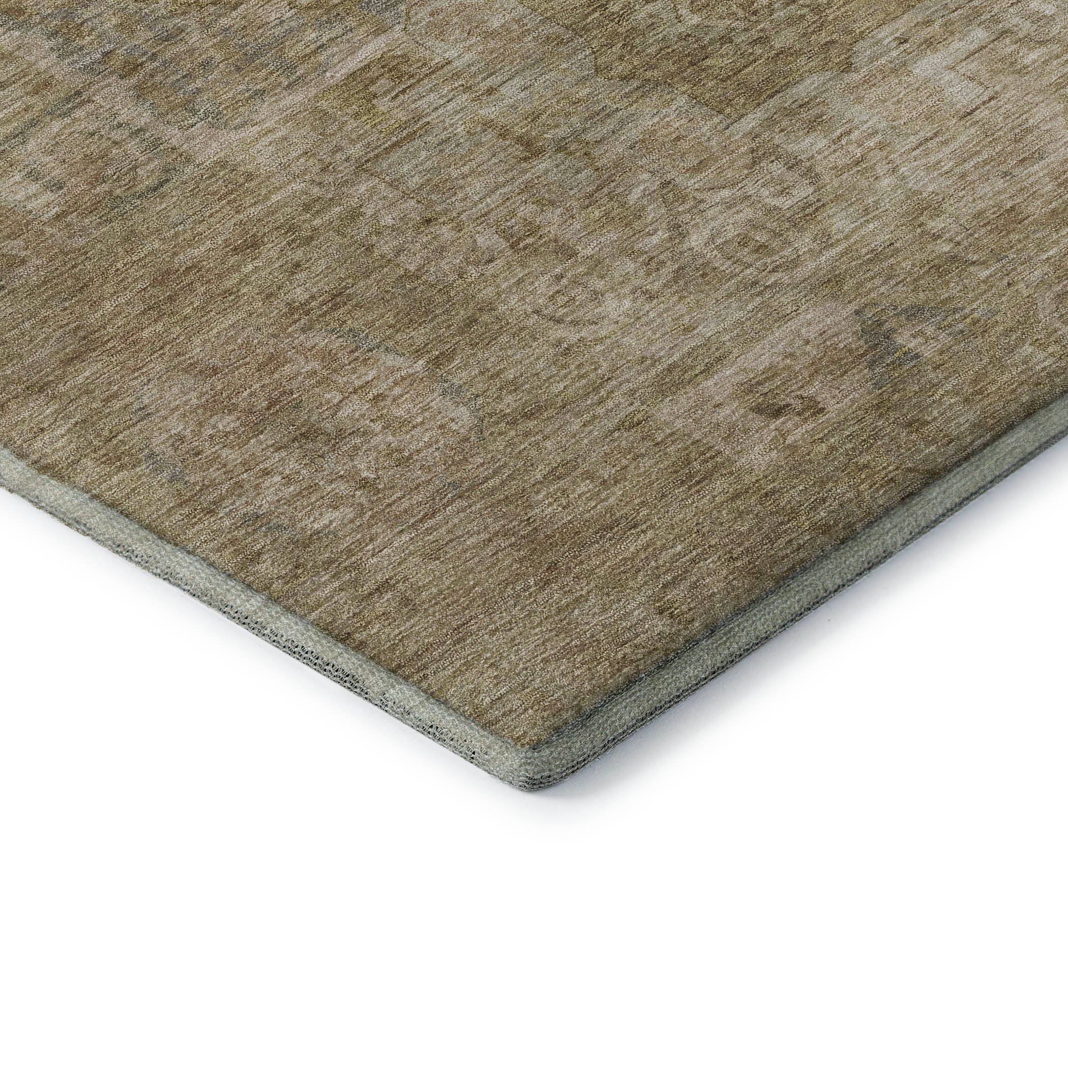 Dublin Machine Washable Traditional Tan Brown Rug 1'8" x 2'6" #shape_Rectangle