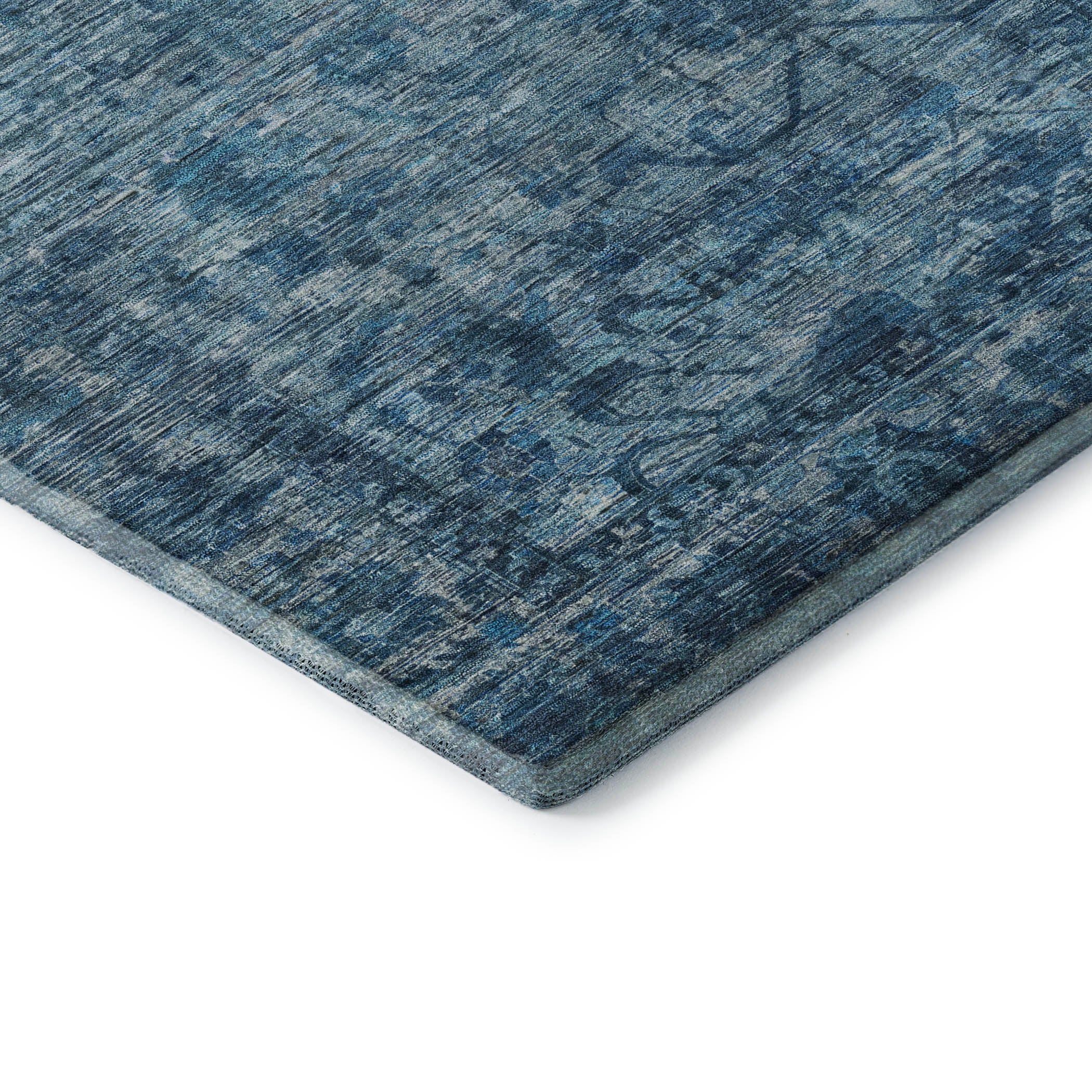 Seoul Machine Washable Traditional Blue Rug 1'8" x 2'6" #shape_Rectangle