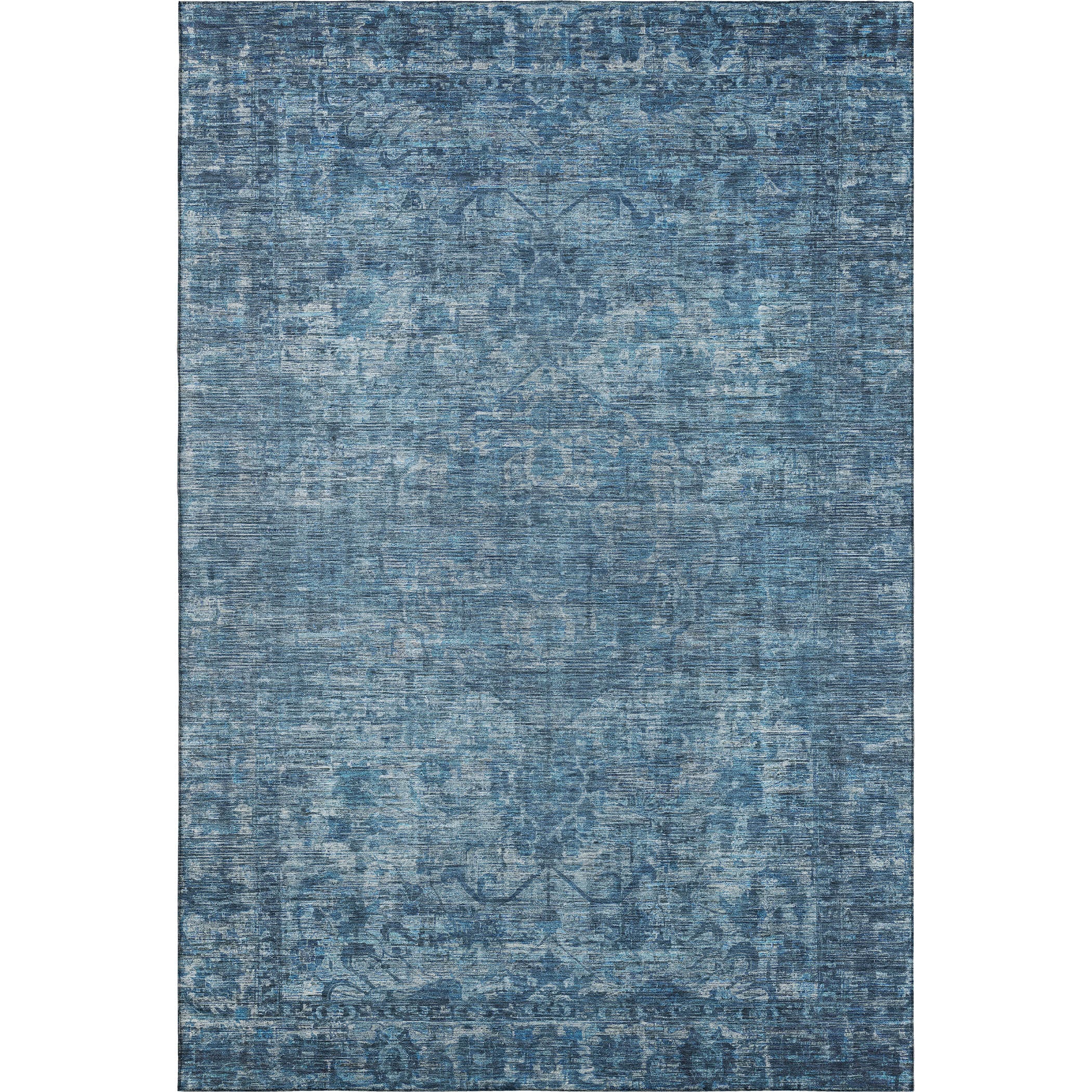 Seoul Machine Washable Traditional Blue Rug 2'6" x 3'10" #shape_Rectangle