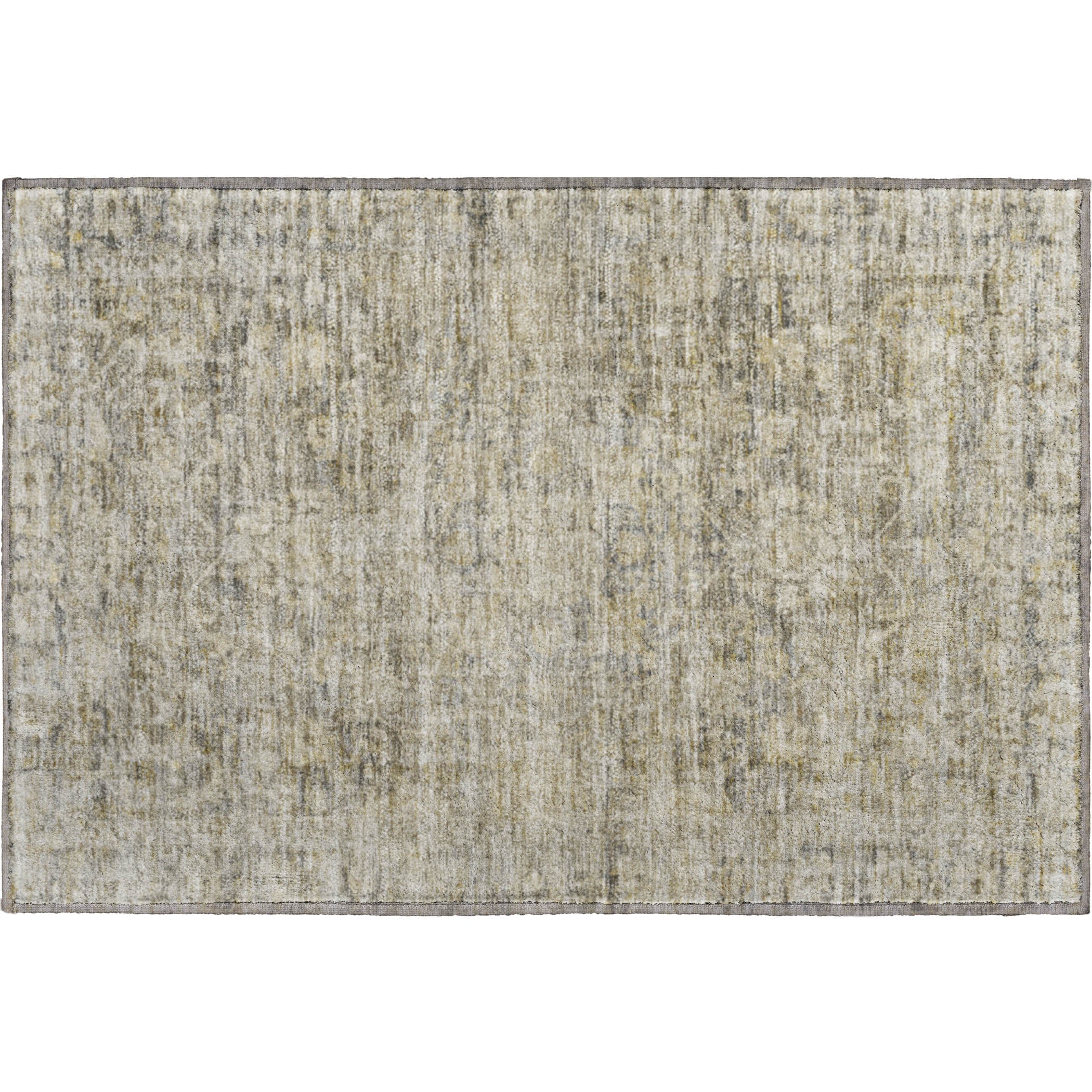 Seoul Machine Washable Traditional Pewter Gray Rug 1'8" x 2'6" #shape_Rectangle