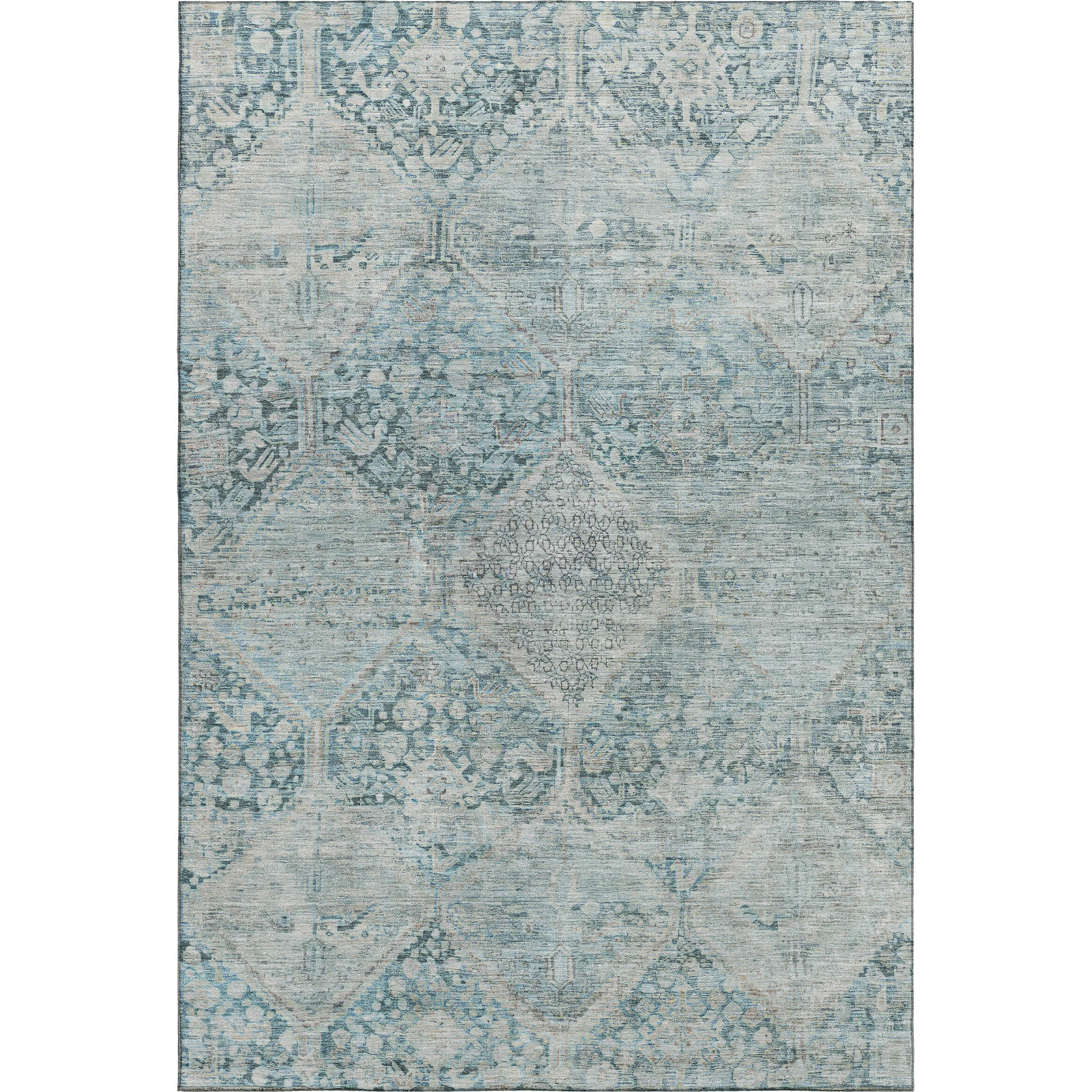 Lucerne Machine Washable Transitional Blue Rug 2'6" x 3'10" #shape_Rectangle