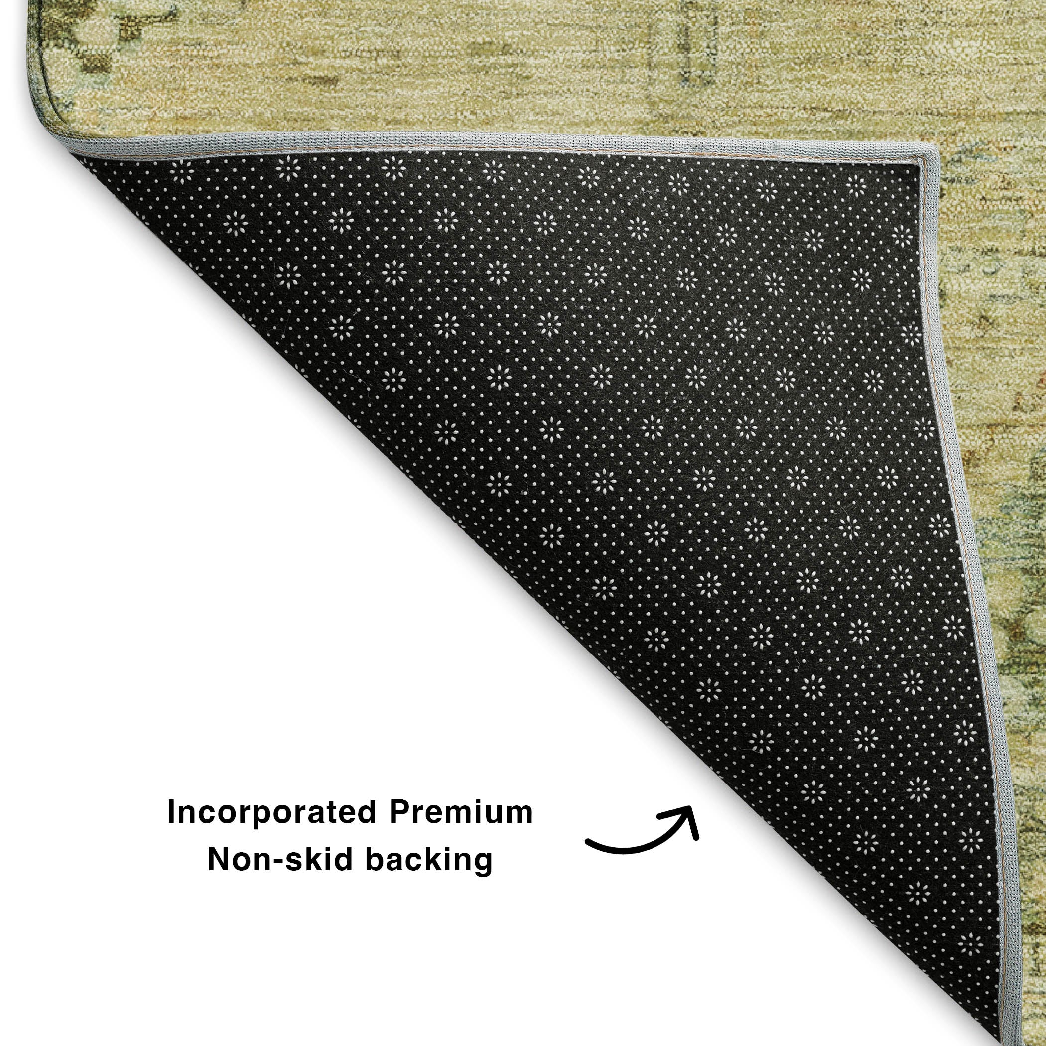 Lucerne Machine Washable Transitional Fern Green Rug 1'8" x 2'6" #shape_Rectangle