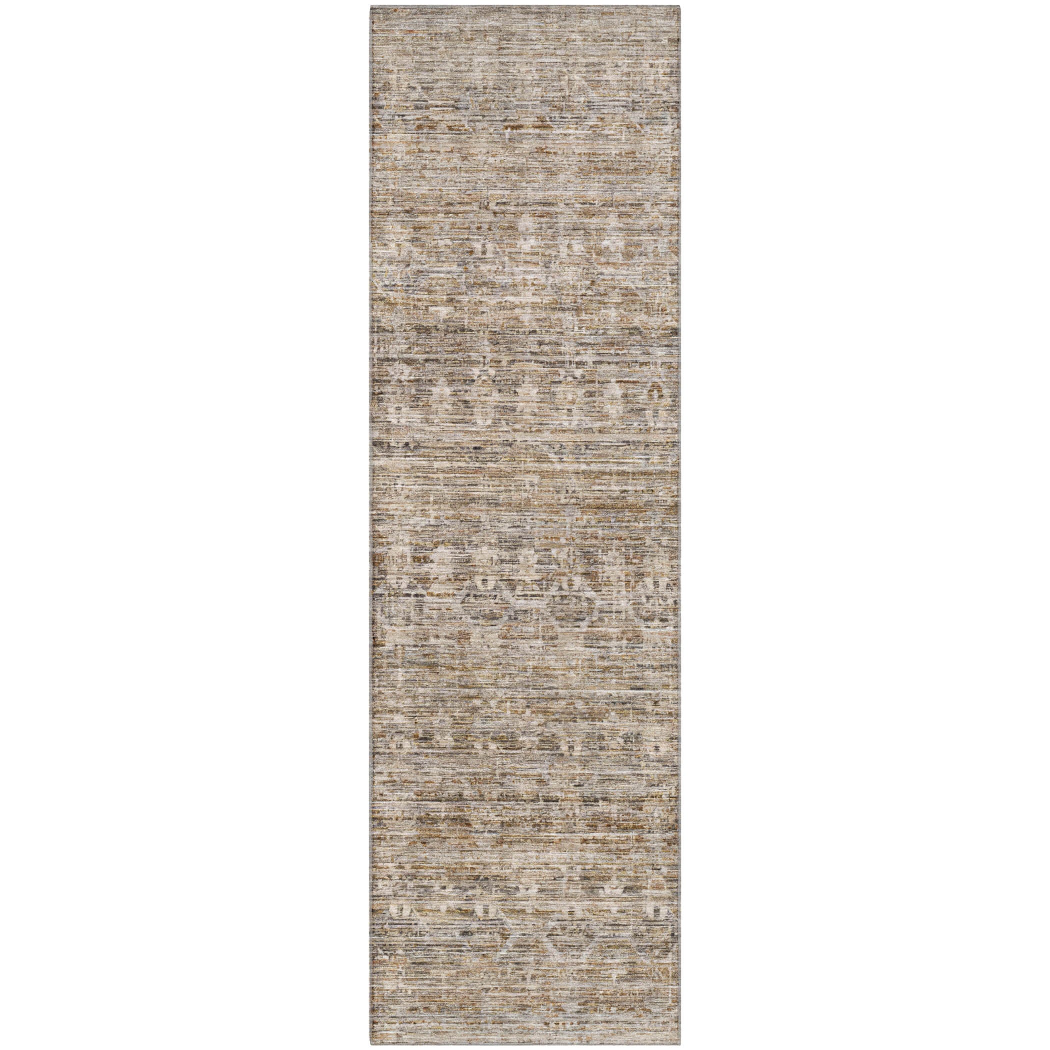 Seville Machine Washable Transitional Brown Rug 2'3" x 7'6" #shape_Runner