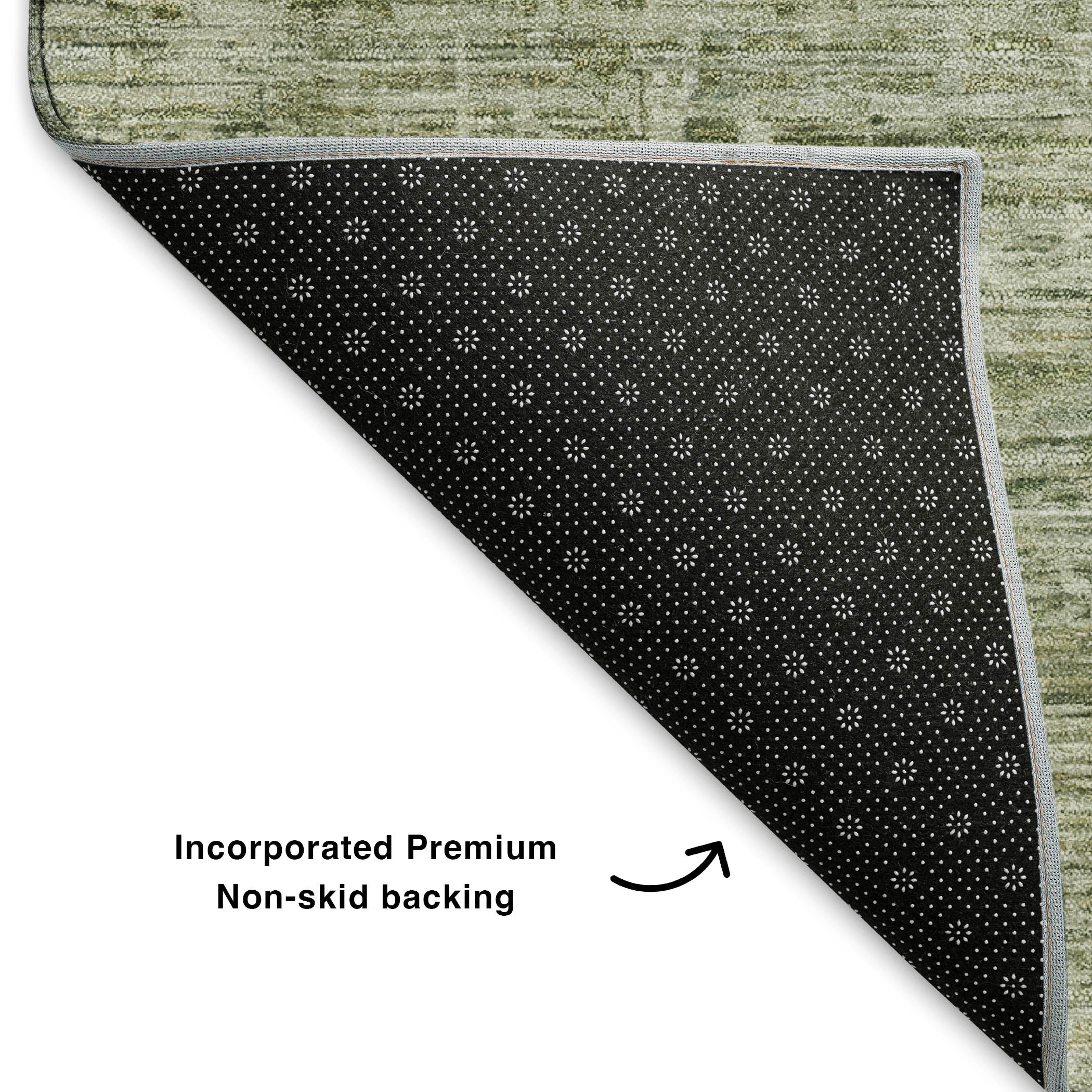 Seville Machine Washable Transitional Sage Green Rug 1'8" x 2'6" #shape_Rectangle