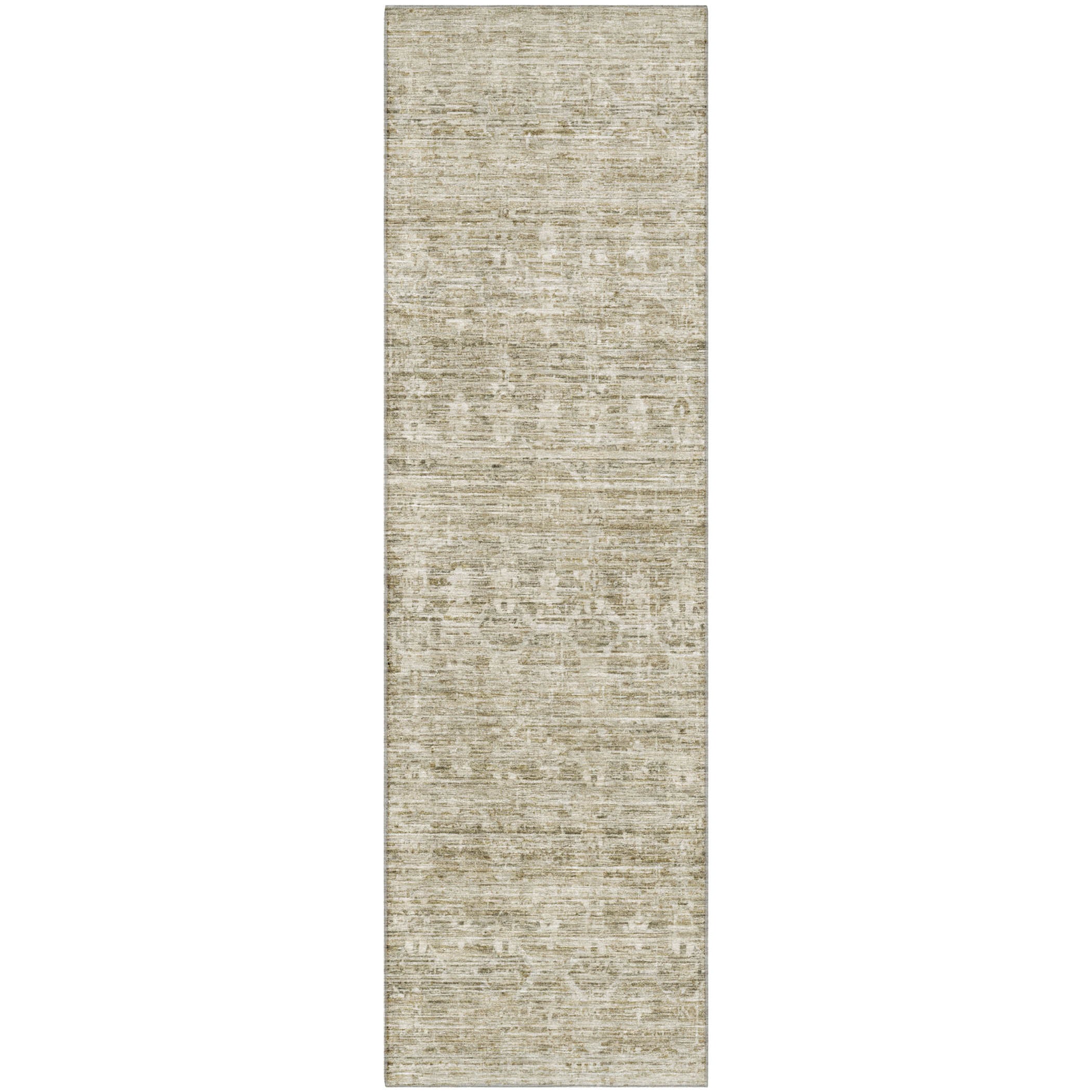 Seville Machine Washable Transitional Taupe Brown Rug 2'3" x 7'6" #shape_Runner