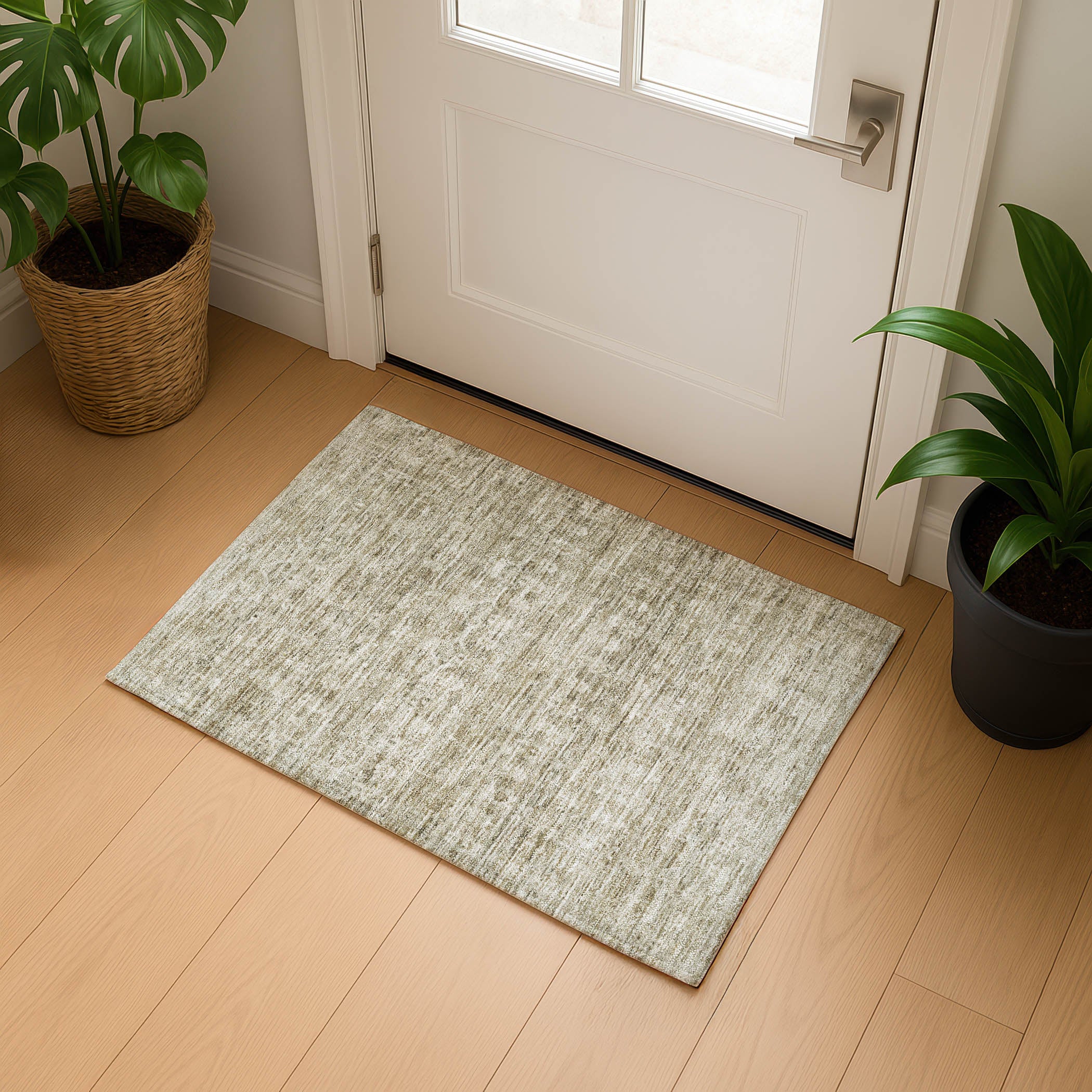 Seville Machine Washable Transitional Taupe Brown Rug 1'8" x 2'6" #shape_Rectangle