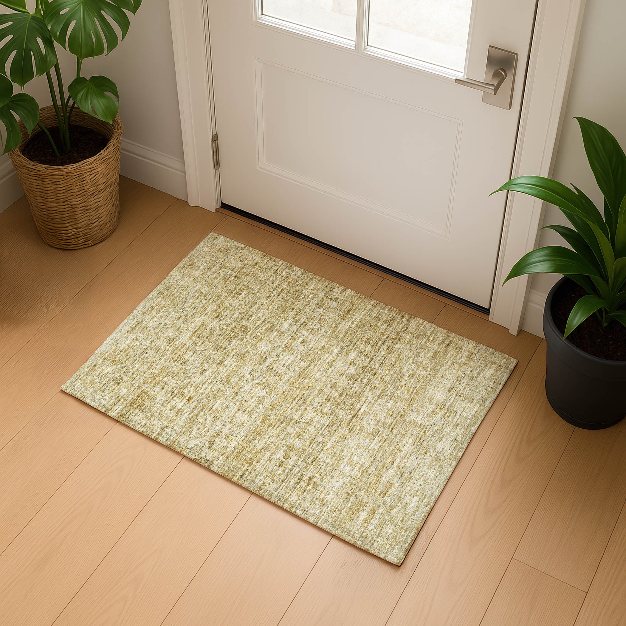 Seville Machine Washable Transitional Wheat Gold Rug 1'8" x 2'6" #shape_Rectangle