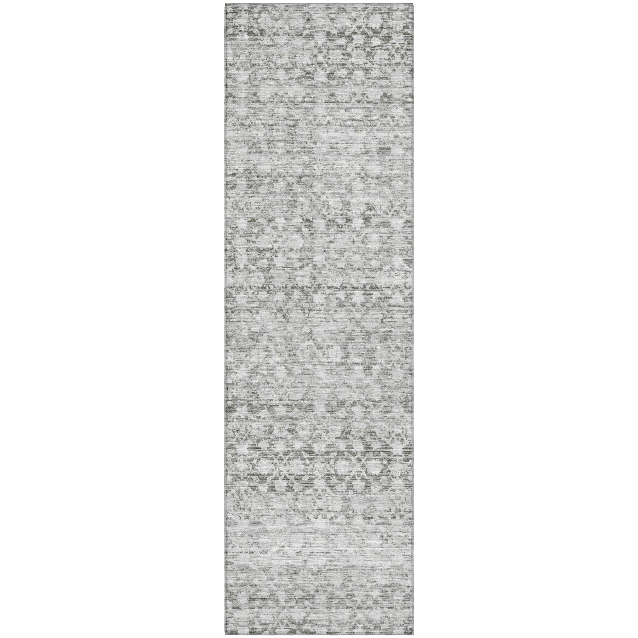 Reykjavik Machine Washable Transitional Gray Rug 2'3" x 7'6" #shape_Runner