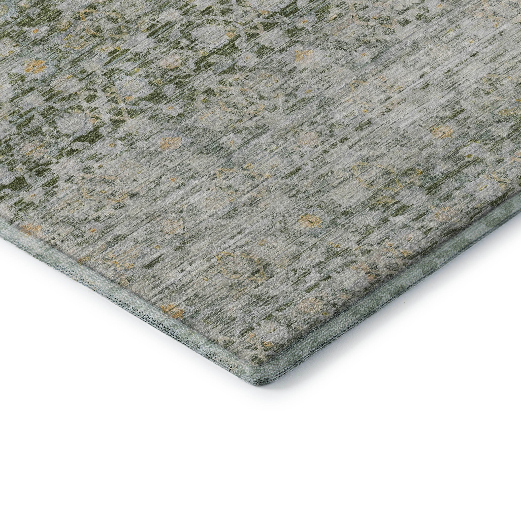 Reykjavik Machine Washable Transitional Green Rug 1'8" x 2'6" #shape_Rectangle