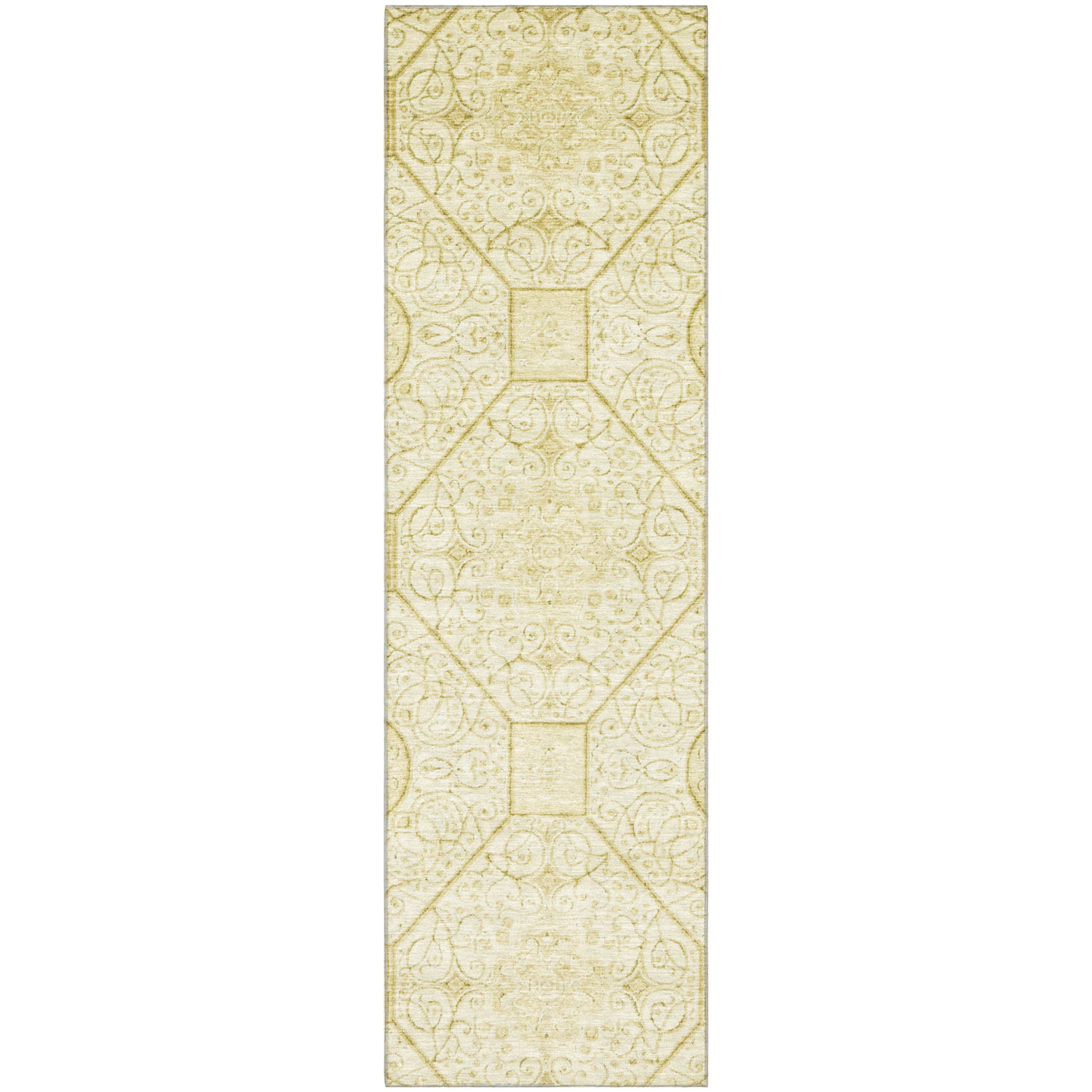 Bruges Machine Washable Transitional Wheat Gold Rug 2'3" x 7'6" #shape_Runner