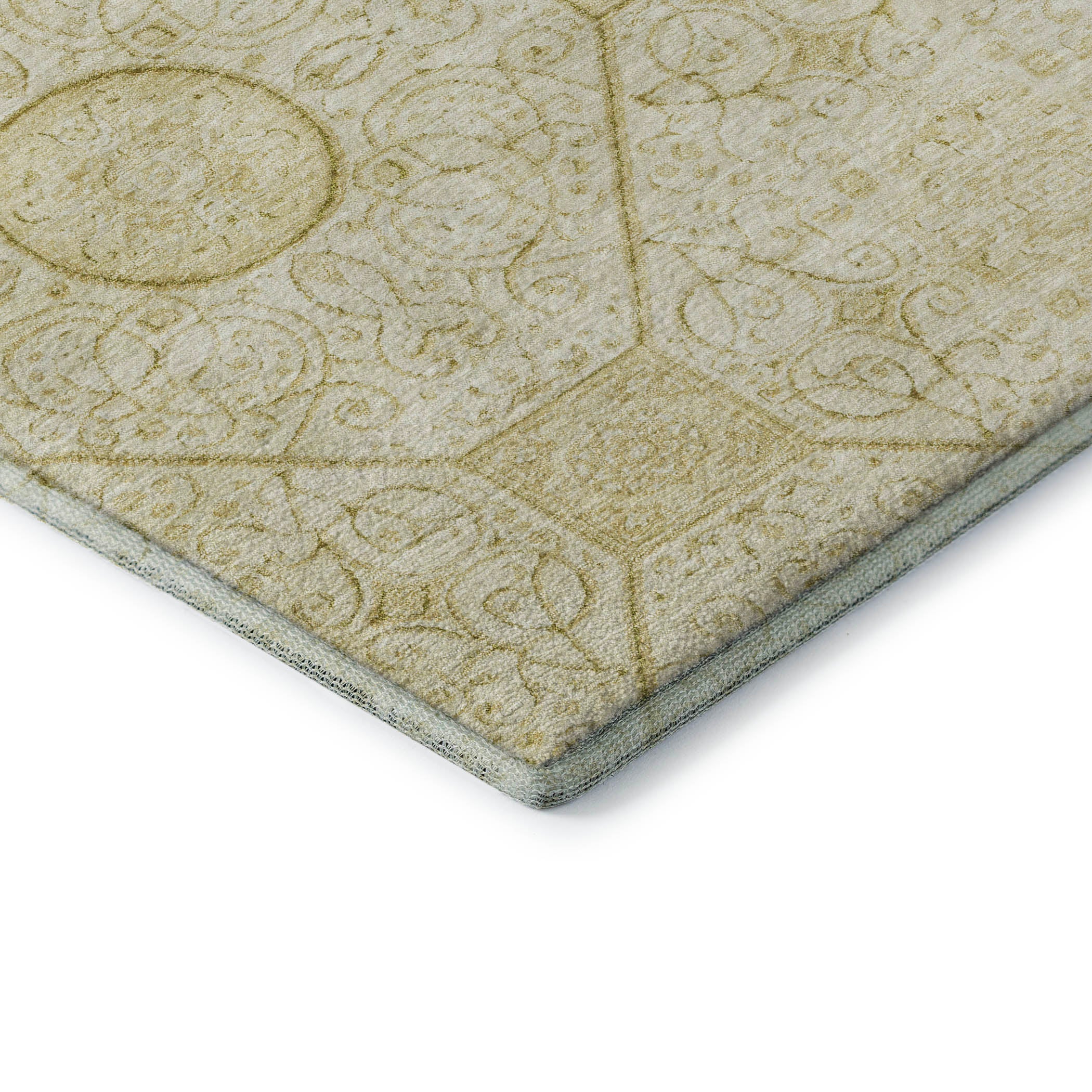 Bruges Machine Washable Transitional Wheat Gold Rug 1'8" x 2'6" #shape_Rectangle