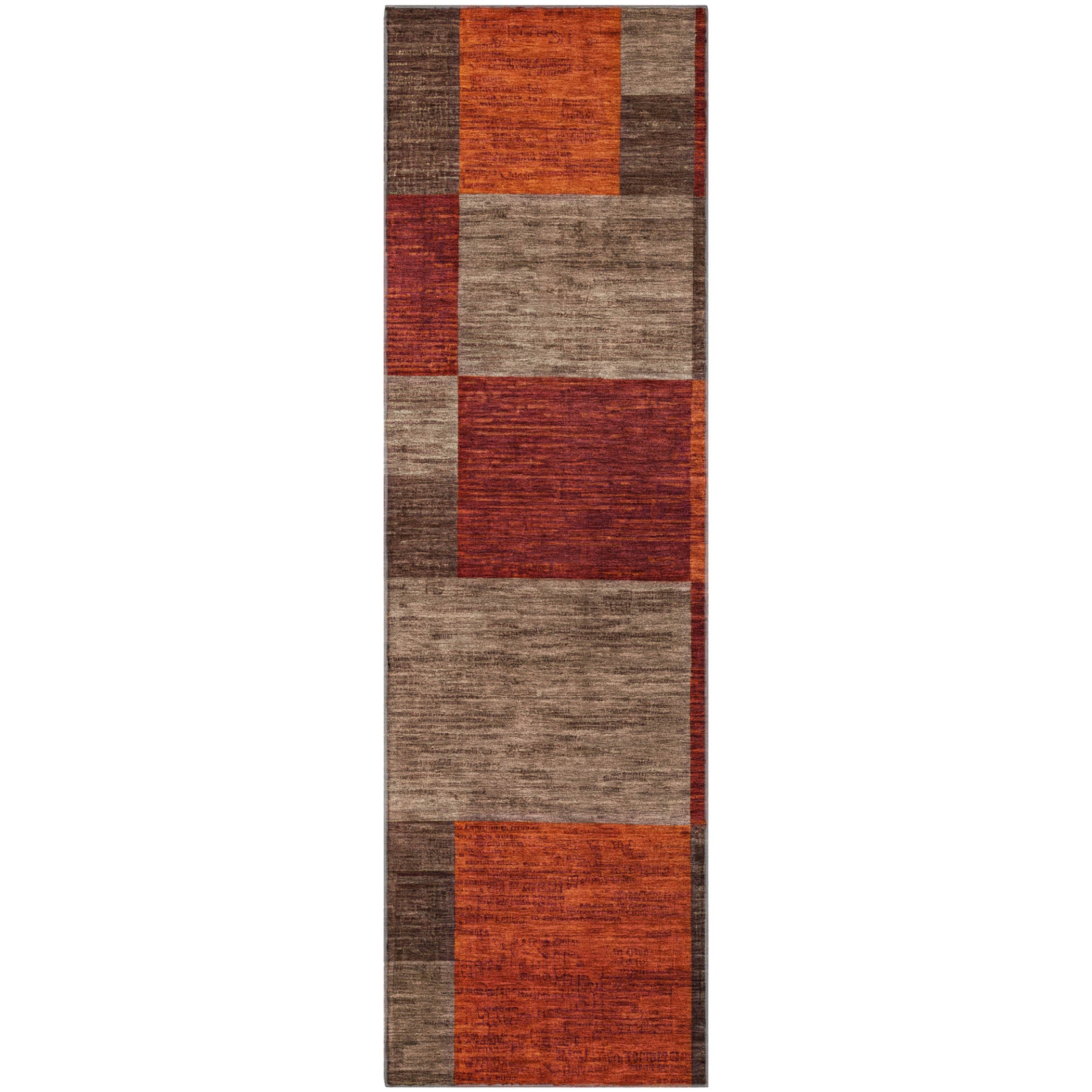 Cartagena Machine Washable Transitional Chocolate Brown Rug 2'3" x 7'6" #shape_Runner