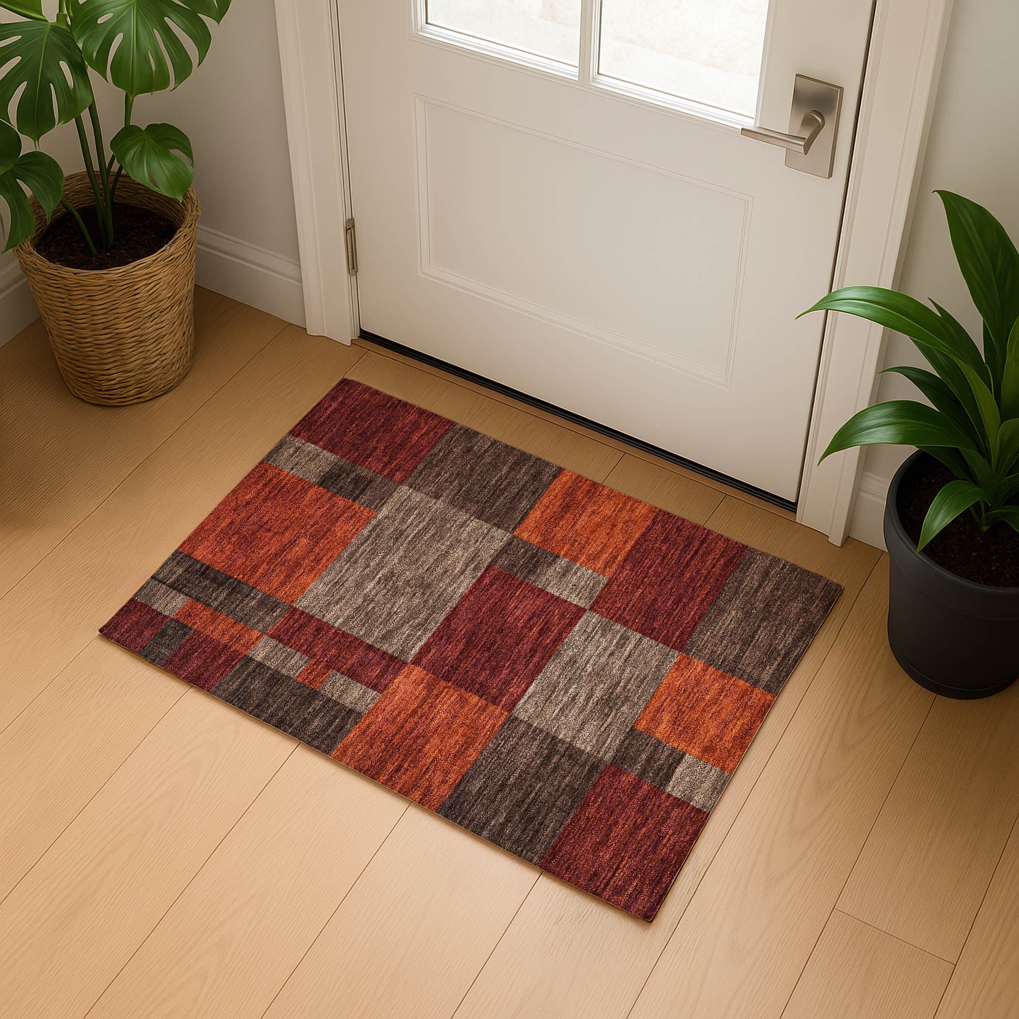 Cartagena Machine Washable Transitional Chocolate Brown Rug 1'8" x 2'6" #shape_Rectangle