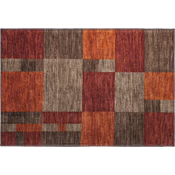Cartagena Machine Washable Transitional Chocolate Brown Rug 1'8" x 2'6"