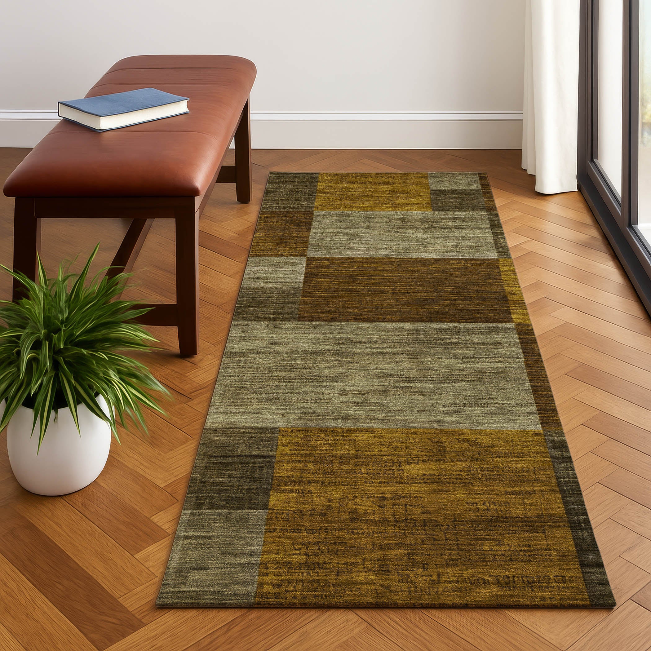 Cartagena Machine Washable Transitional Pewter Gray Rug 2'3" x 7'6" #shape_Runner