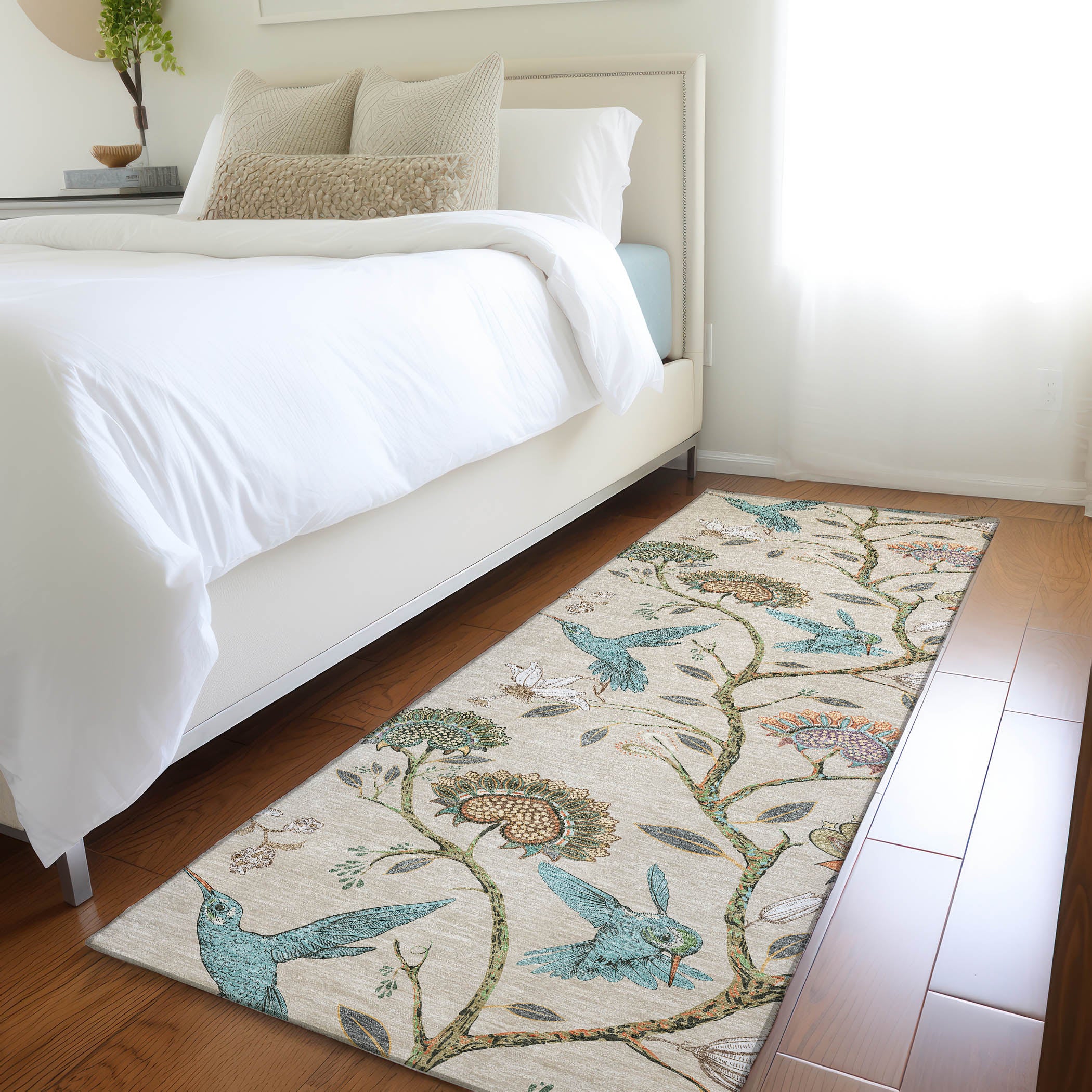 Dublin Machine Washable Kitchen Beige Rug 2'3" x 7'6" #shape_Runner